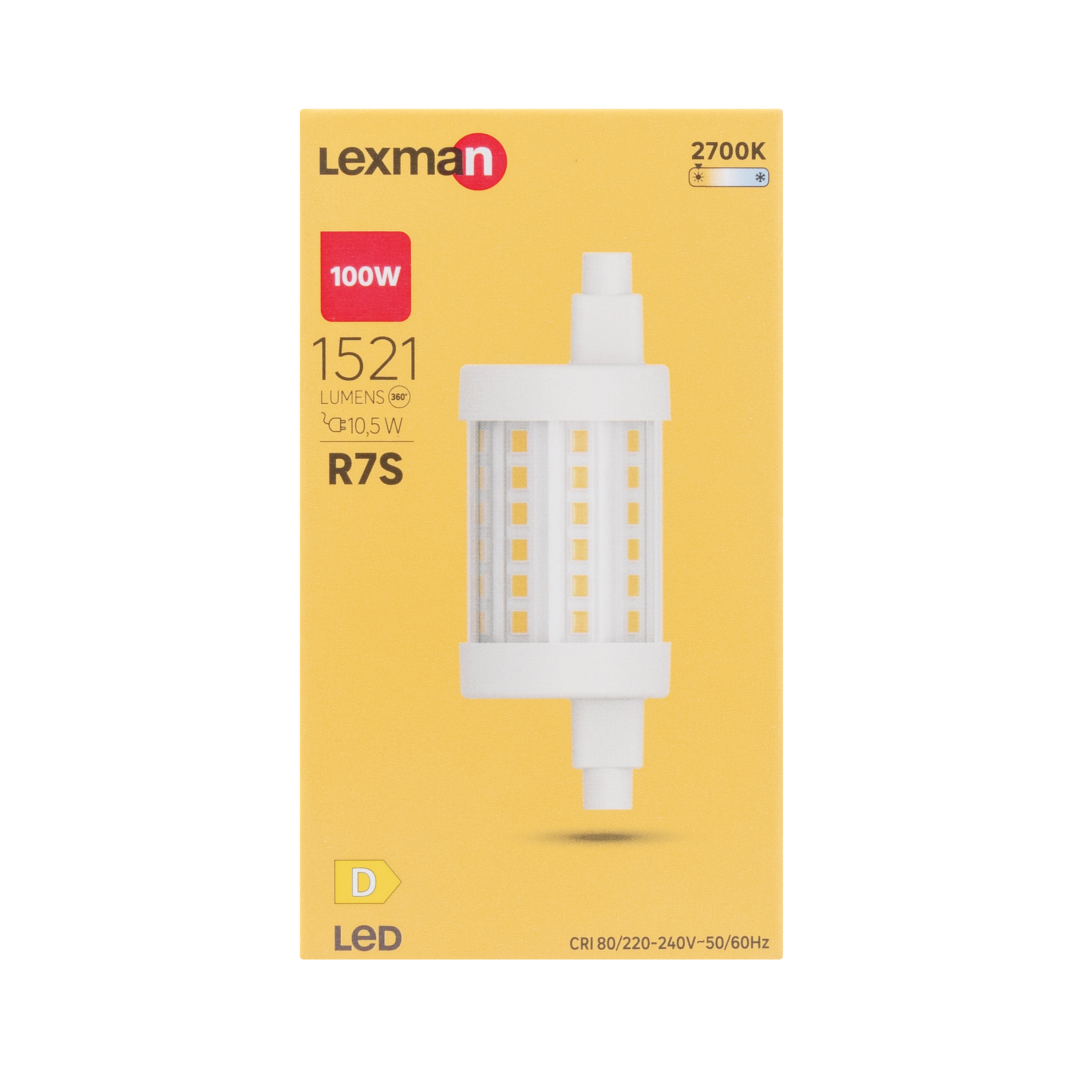 Ampoule led, tube R7S, 78mm, 1521lm = 100W, blanc chaud, LEXMAN - 4