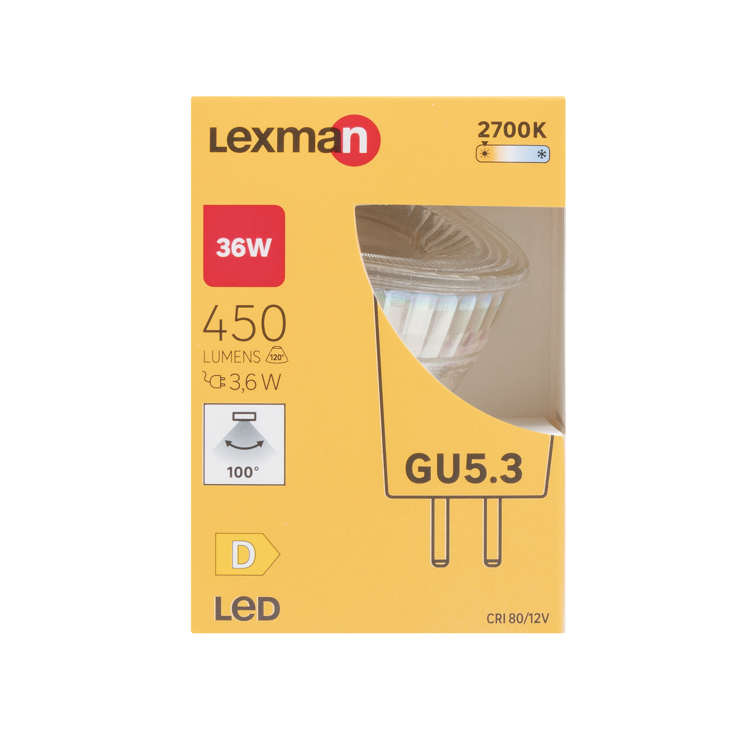 Żarówka LED GU5.3 3,6 W 450 lm Ciepła biel Lexman - 6