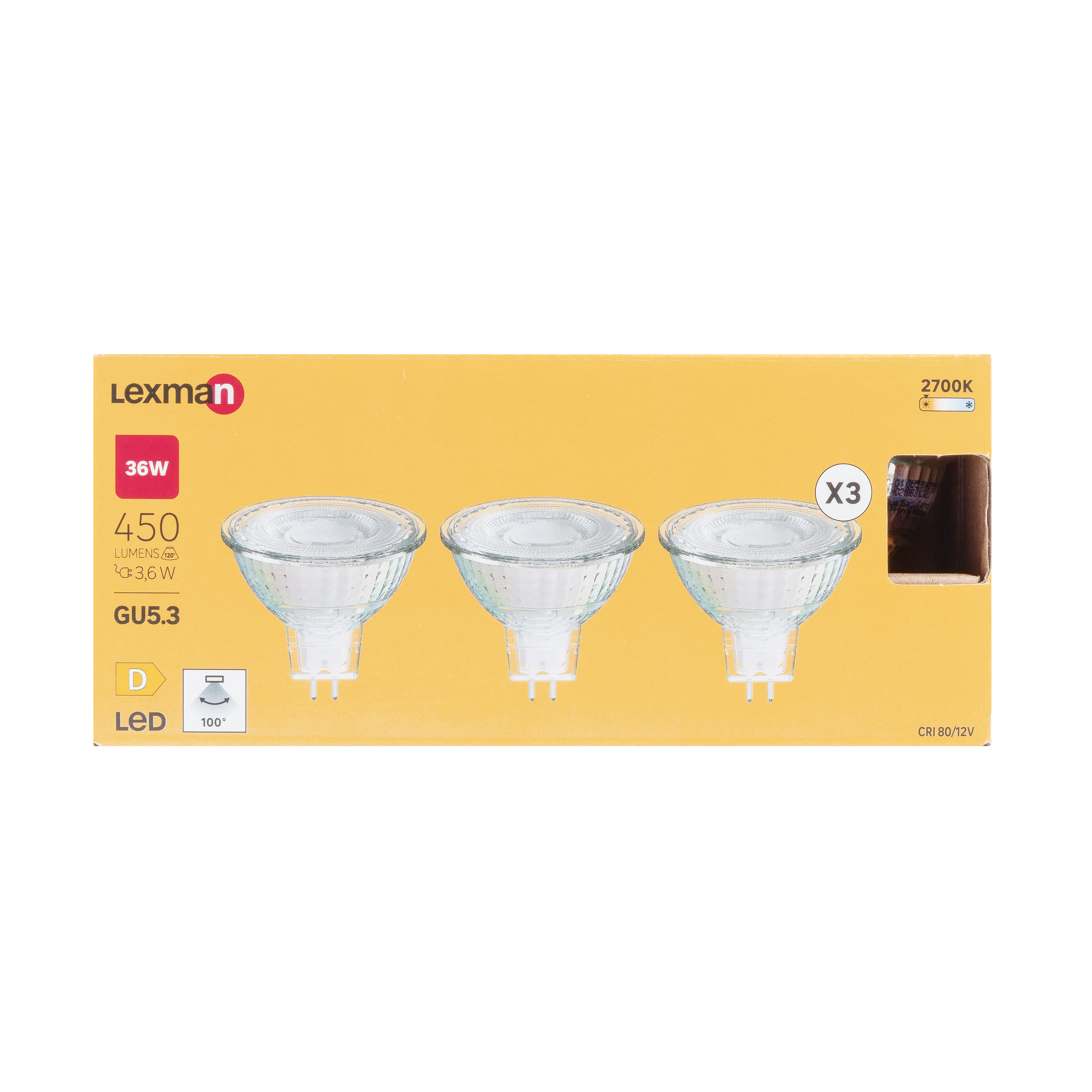 Pack 3 Lâmpada LED GU5.3 450 lm 2700 k vidro - 6