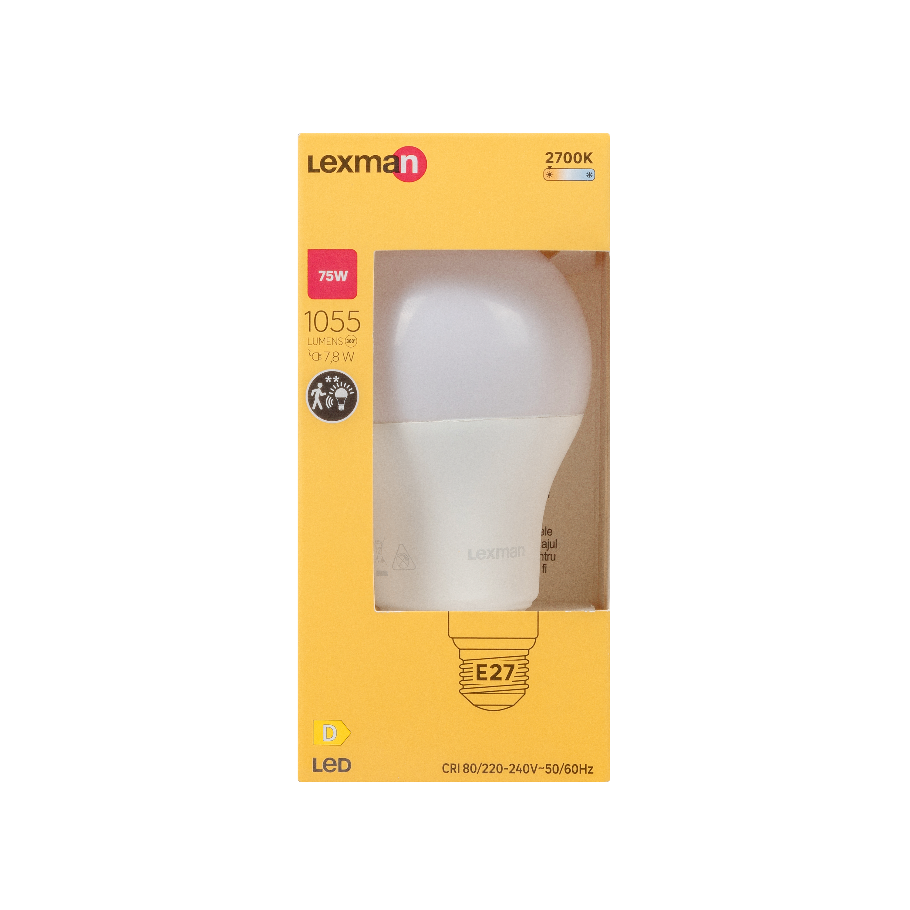 Ampoule led à détection, E27, 1055lm = 75W, blanc chaud, LEXMAN - 6