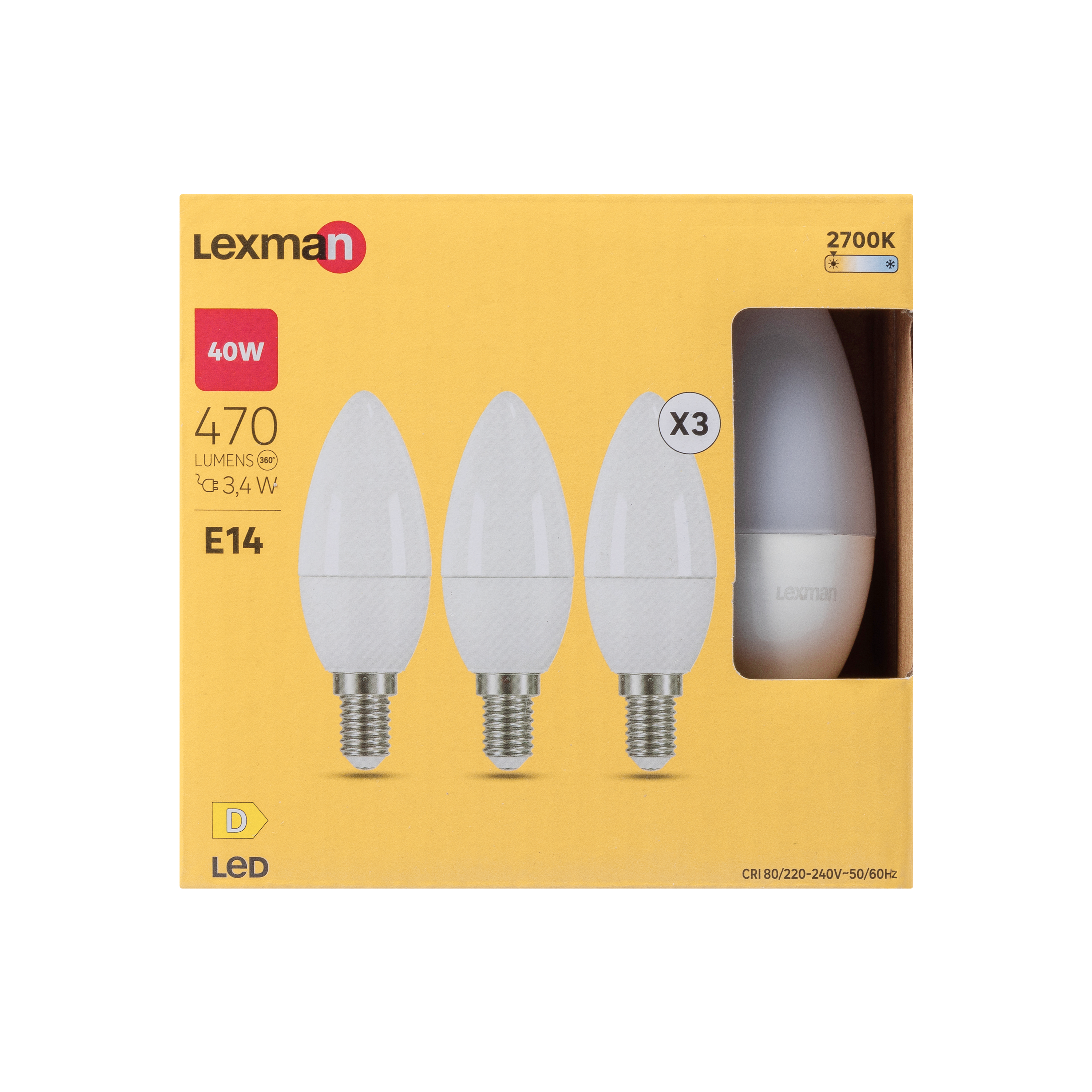Pack 3 Lâmpada LED VELA C35 E14 470 lm 2700 k - 5