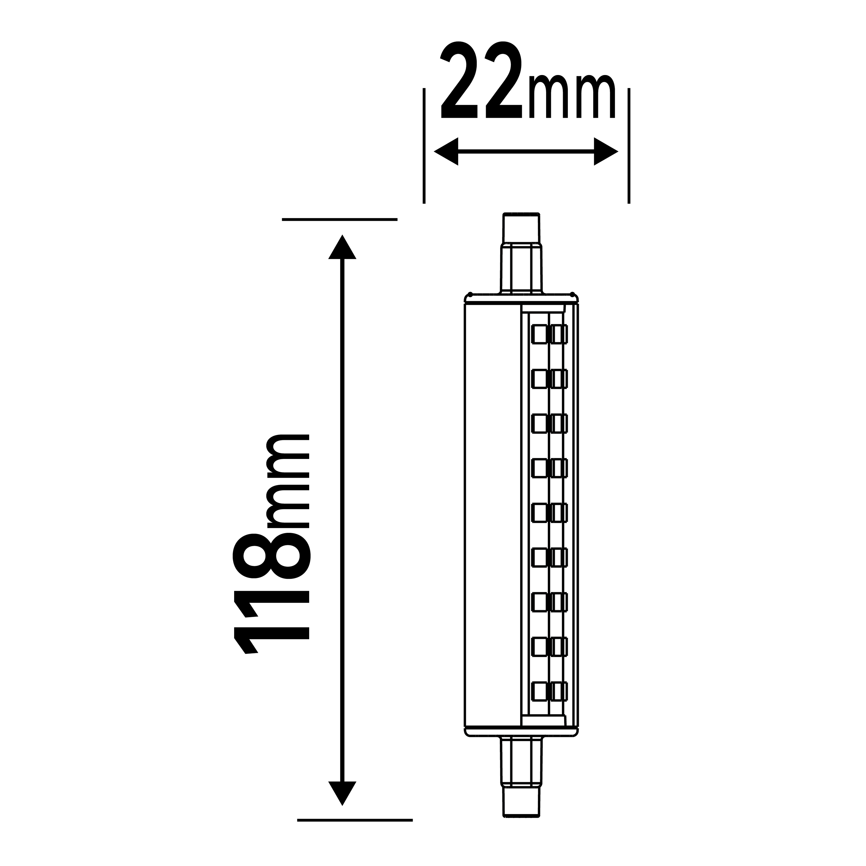 Ampoule led, tube R7S, 118mm, 1521lm = 100W, blanc neutre, LEXMAN - 5