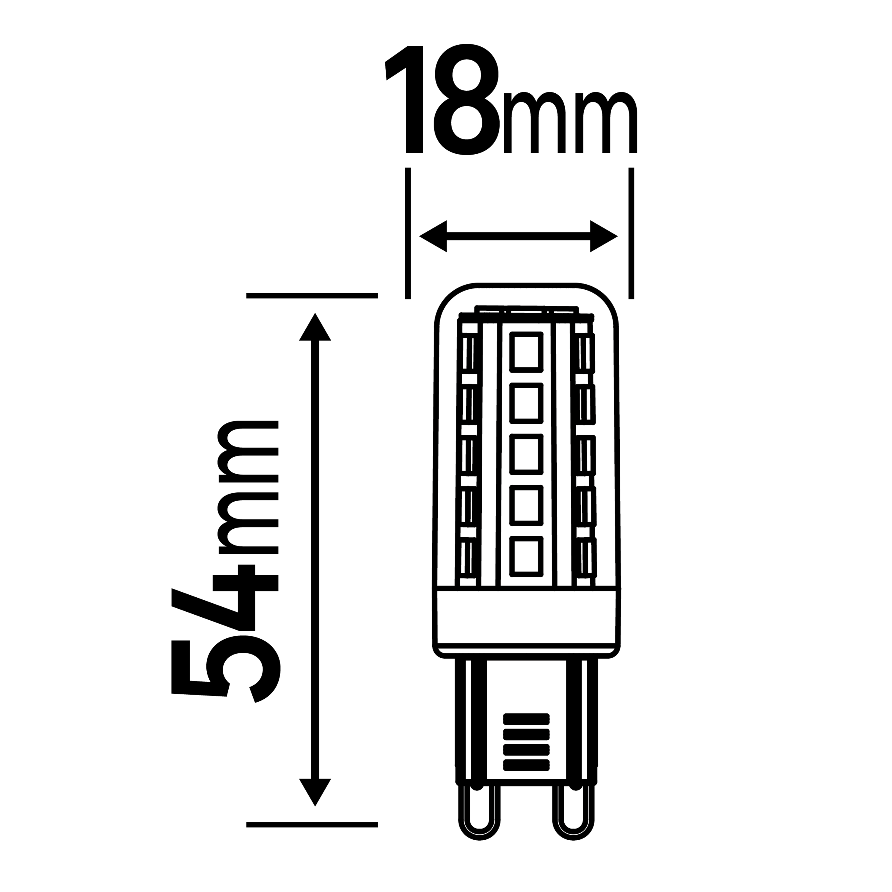 Lampadina LED, G9 faretto, trasparente, luce calda, 3.6W= 470 LM (equiv 40 W), 300°, LEXMAN - 3