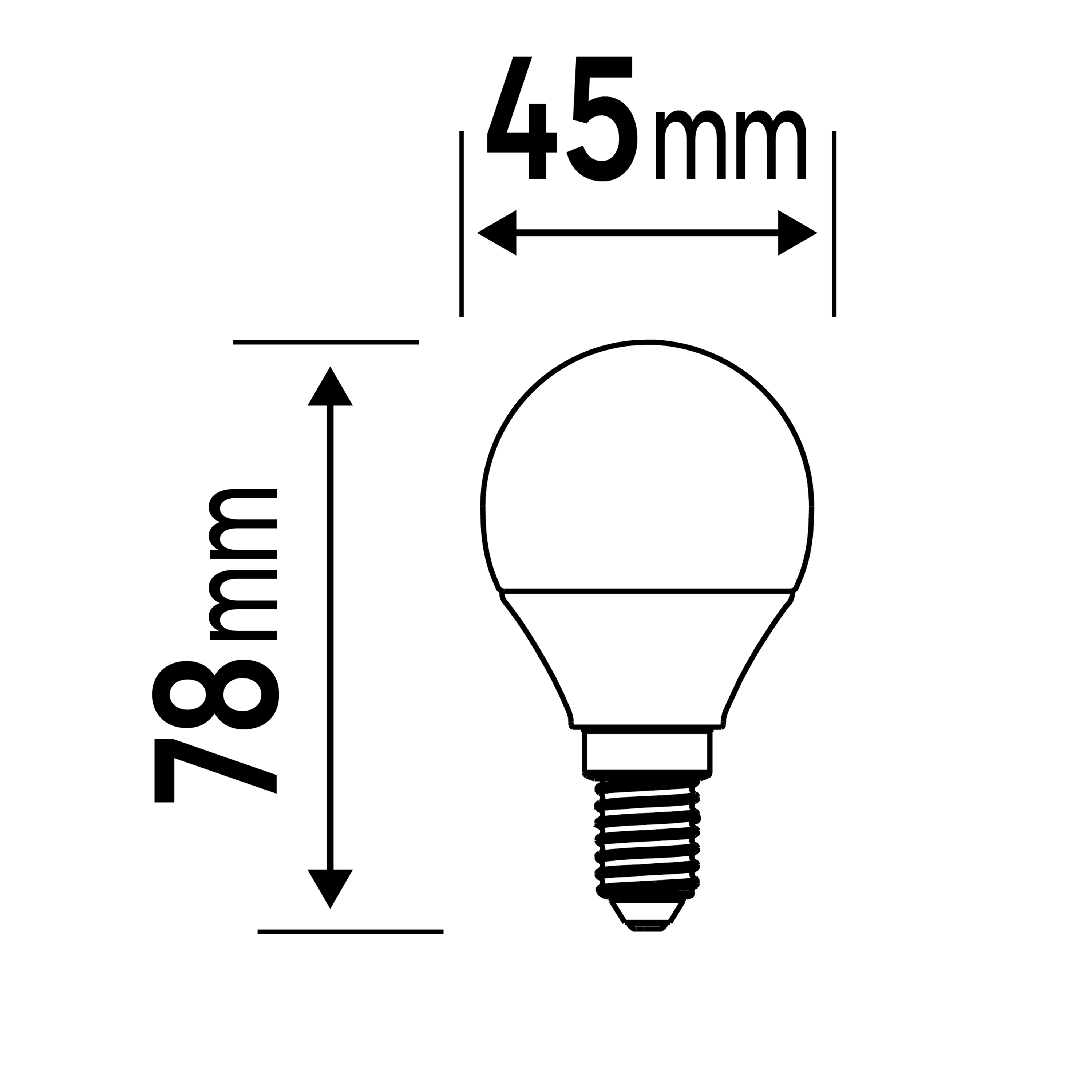 Ampoule led, plastique, sphérique, E14, 470lm = 40W, blanc neutre, LEXMAN - 6