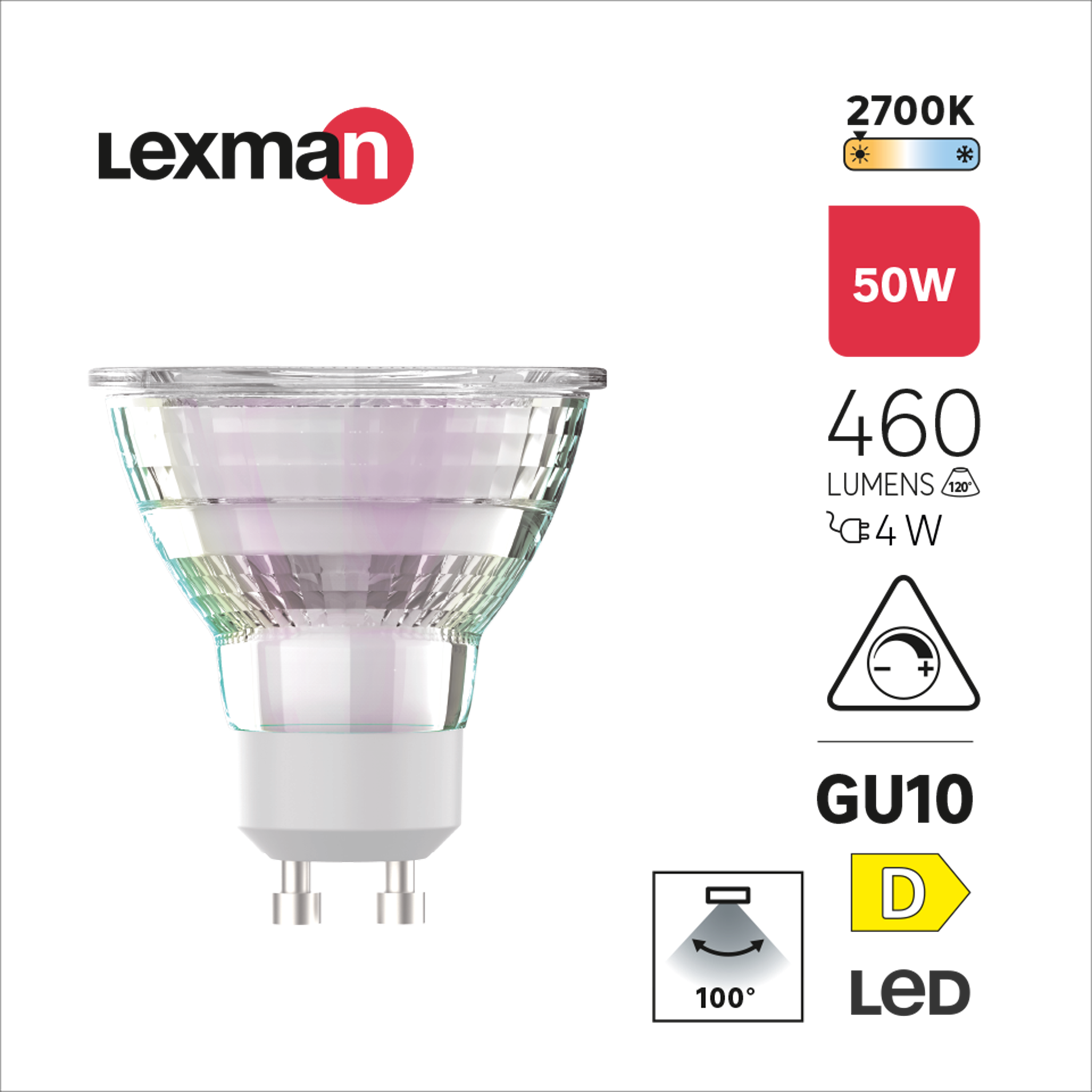 Lâmpada led GU10 VID 460 lm 2700K Lexman - 3