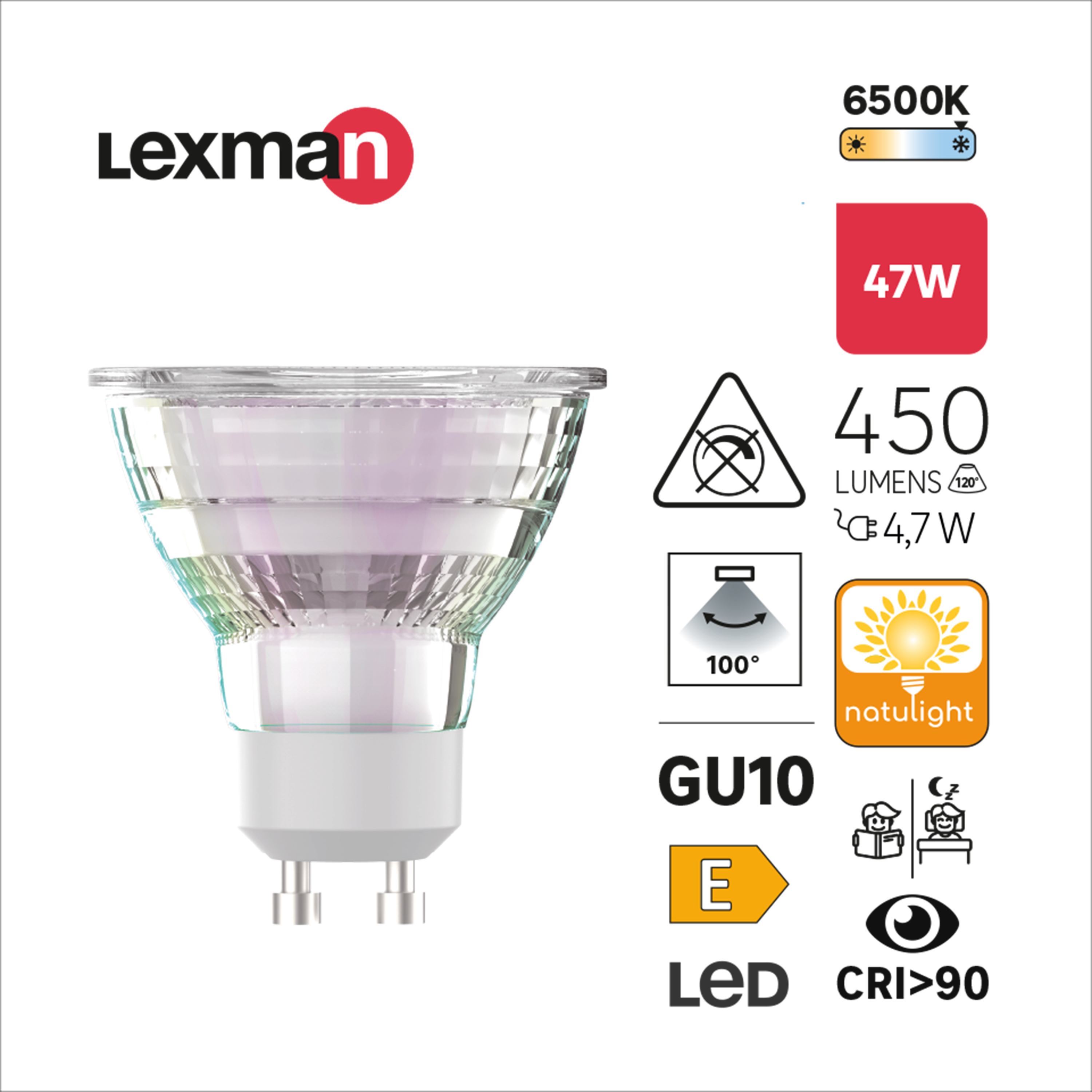 Lâmpada led filamentos luz azul GU10 450 lm 6500K - 4