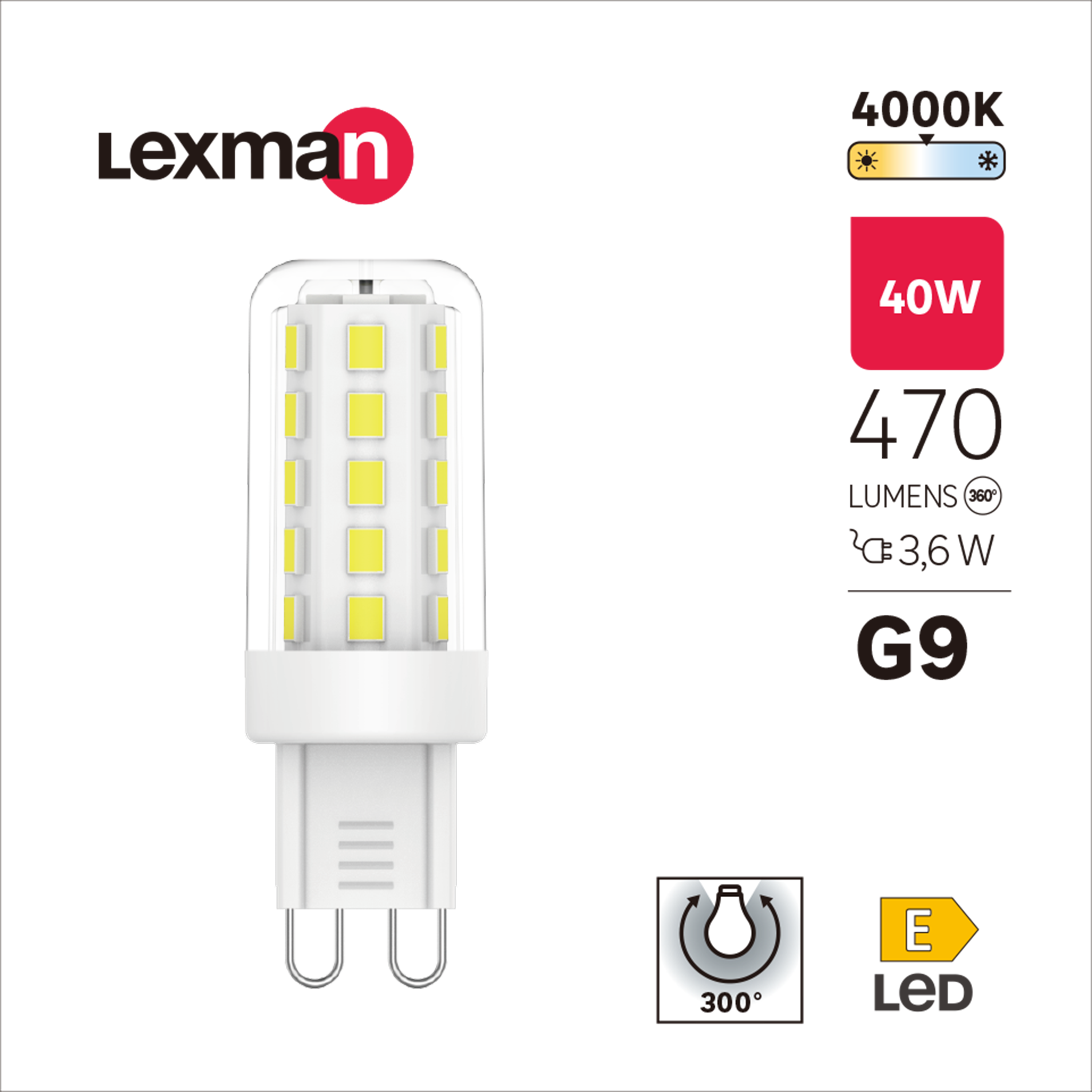 Żarówka LED G9 3,6 W 470 lm Neutralna biel Lexman - 4