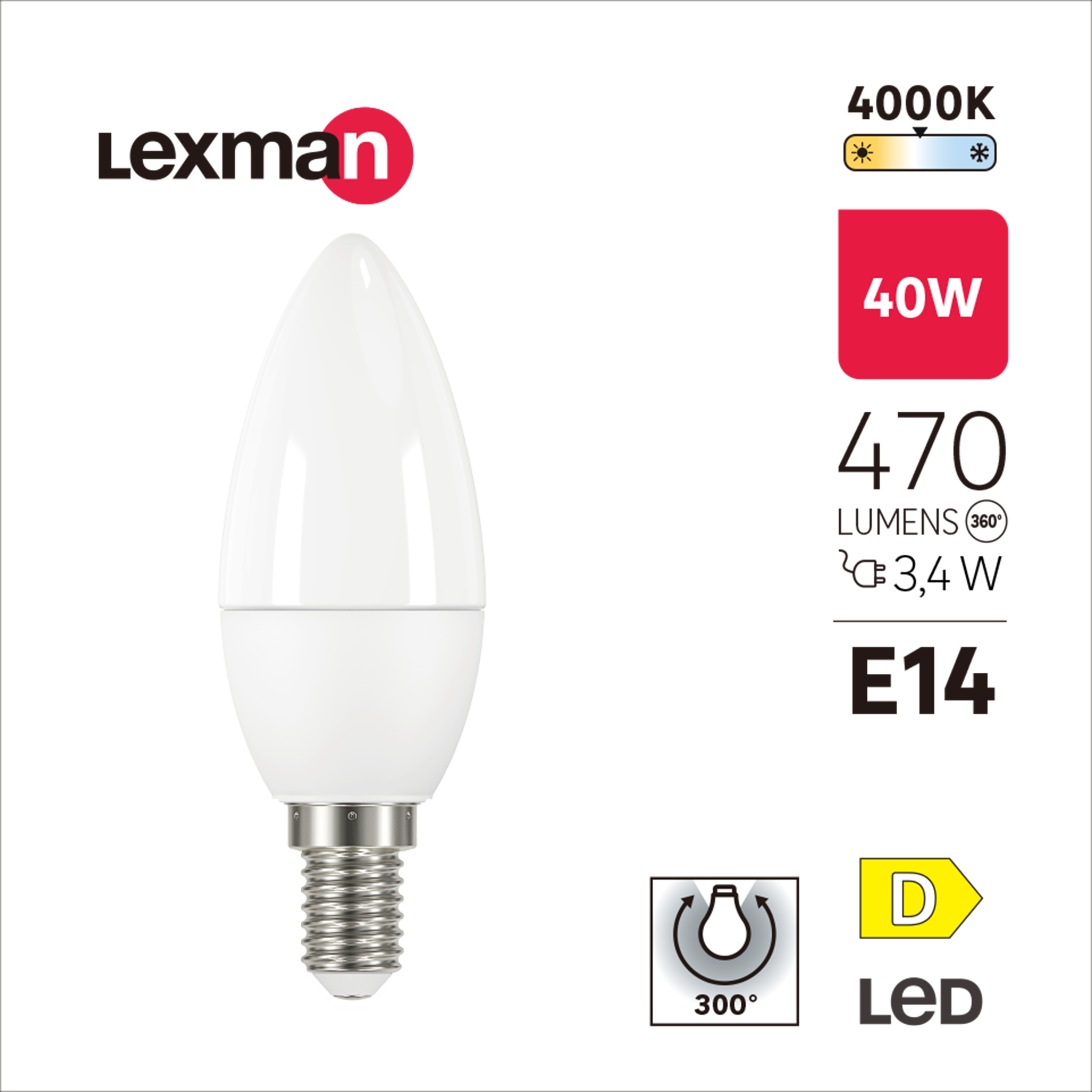 Lâmpada LED FROST VELA C35 E14 470 lm 4000 k - 3