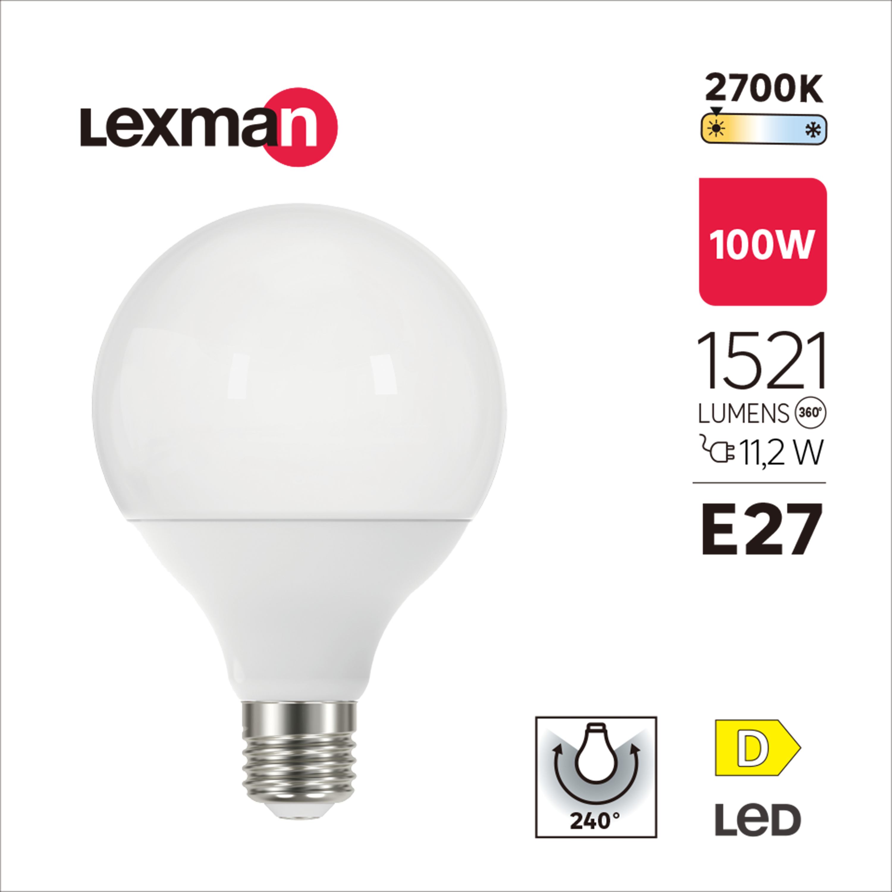Żarówka LED E27 11,2 W 1521 lm Ciepła biel Lexman - 3