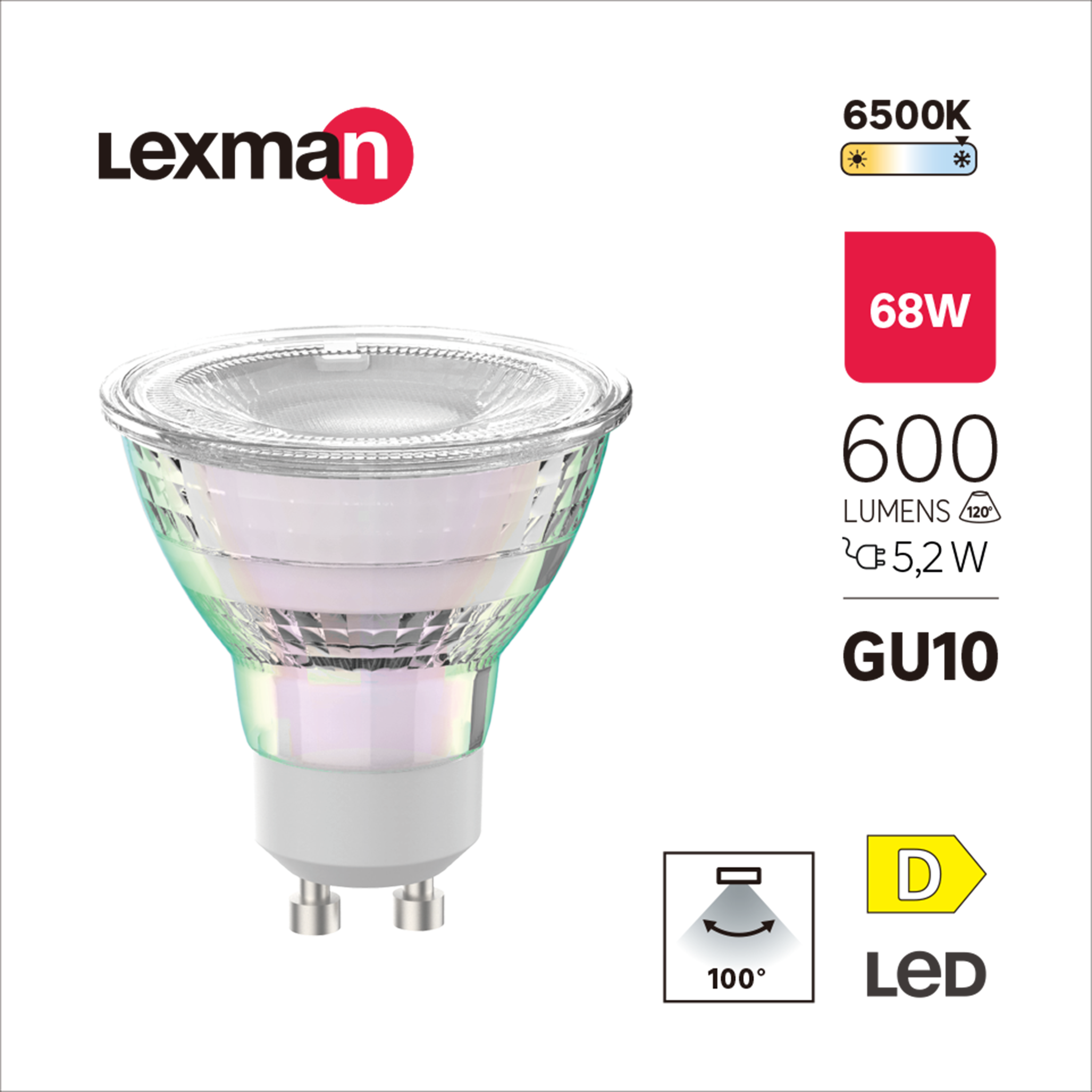 Żarówka LED GU10 5,2 W 600 lm Zimna biel Lexman - 5
