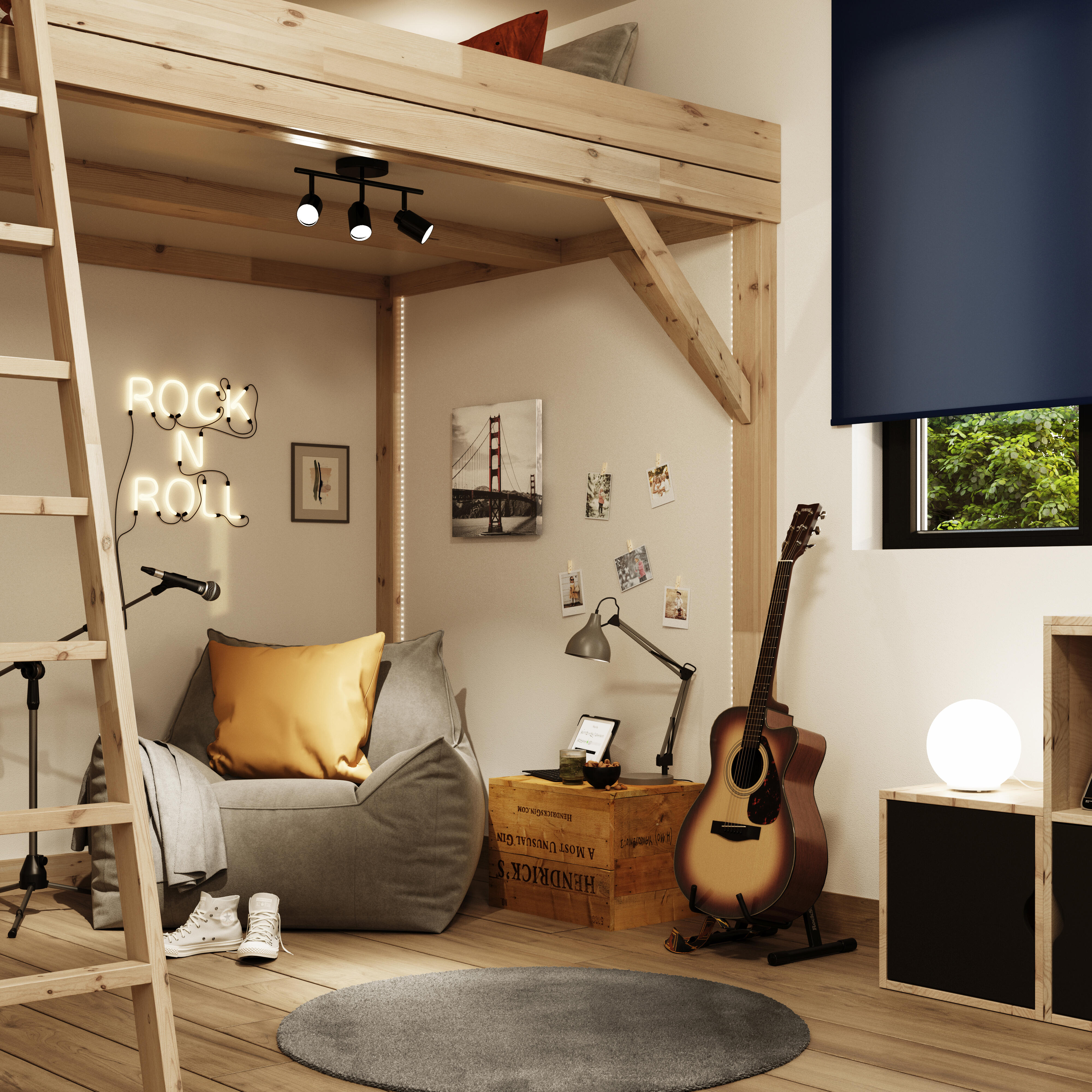 Tela impressa INSPIRE BROOKLYN BRIDGE 40X40CM VERMELHO - 3