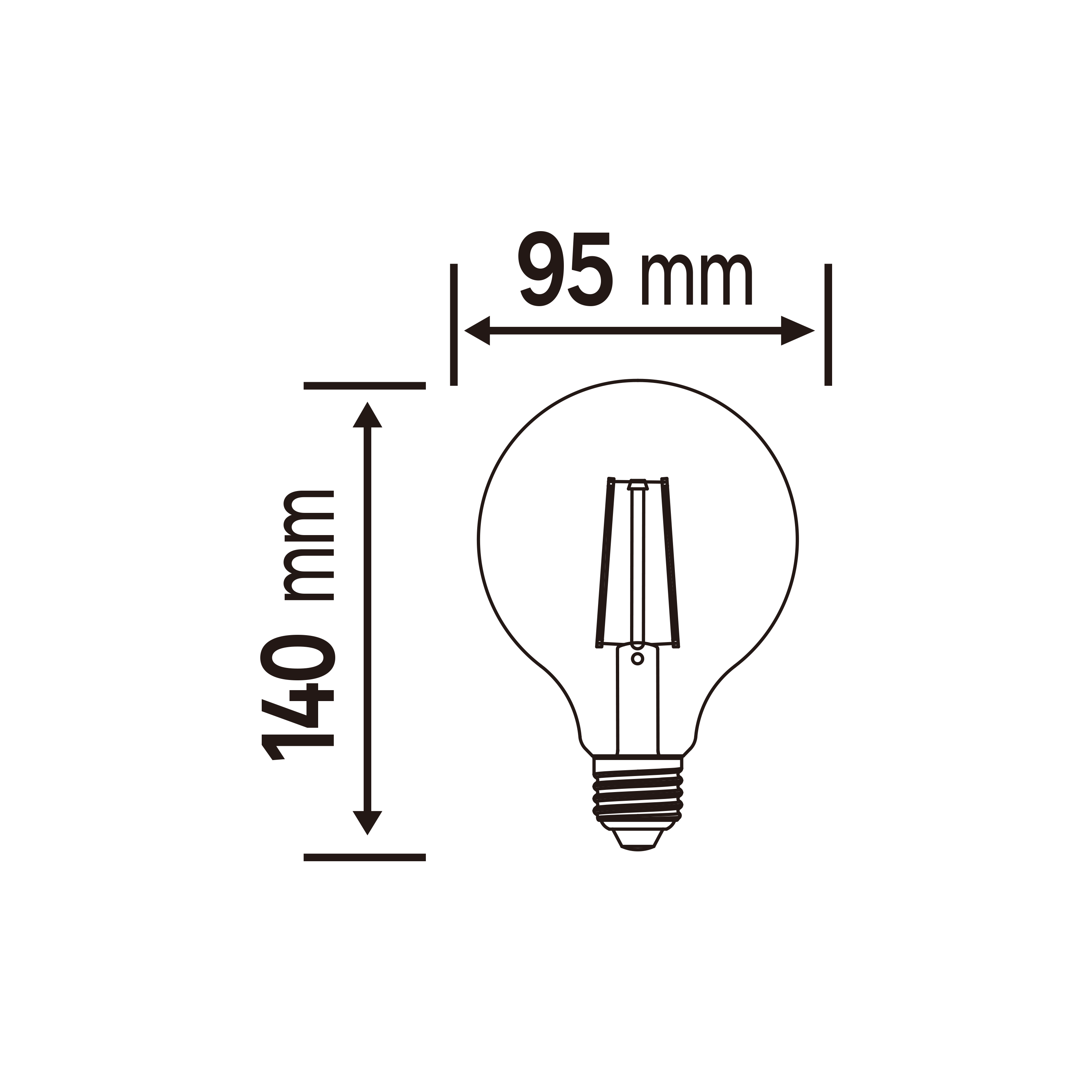 Ampoule led, globe 95mm E27, 1055lm, classe énergétique A, blanc chaud, LEXMAN - 5