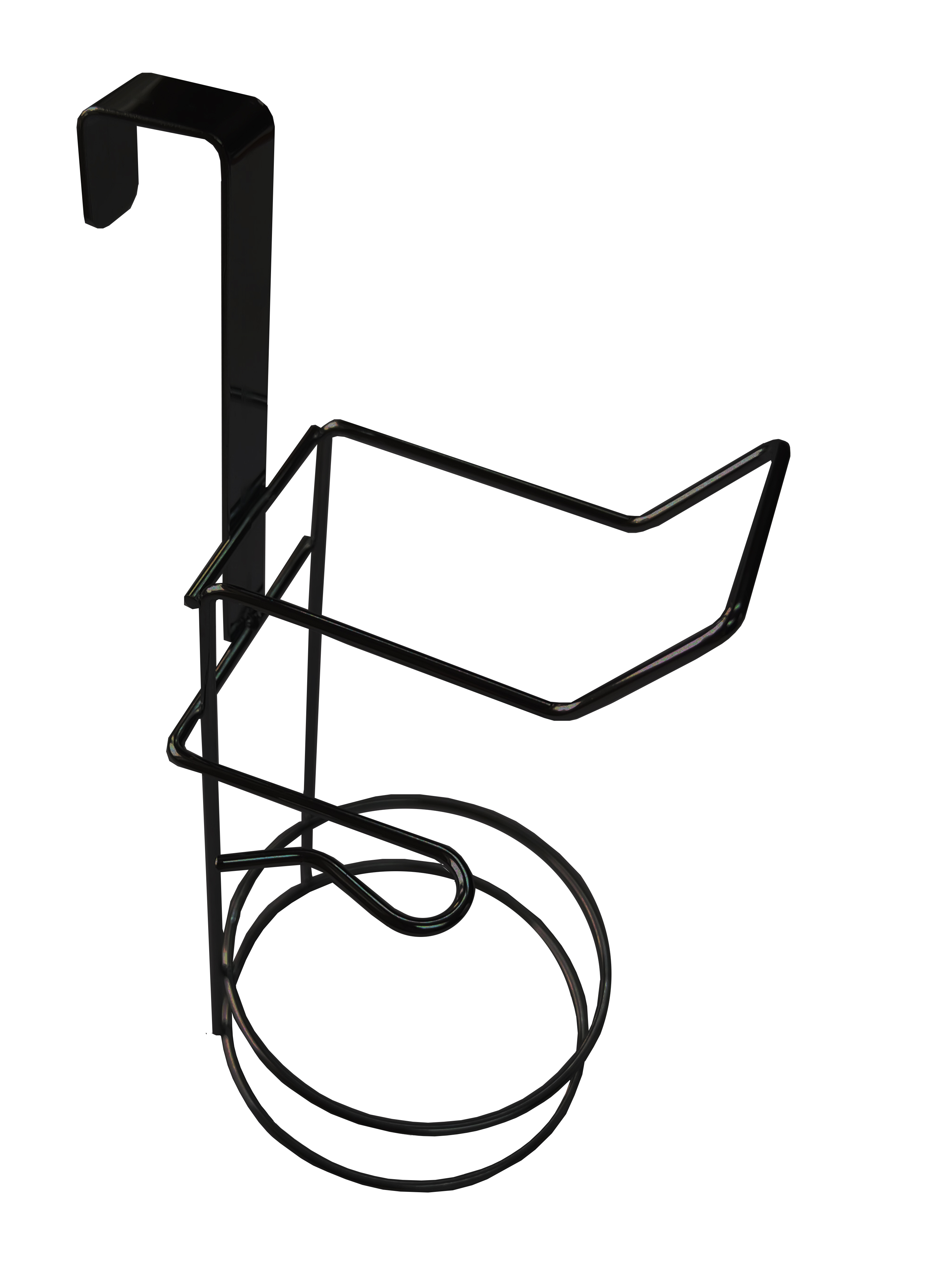 Soporte secador de pelo para colgar negro mate
