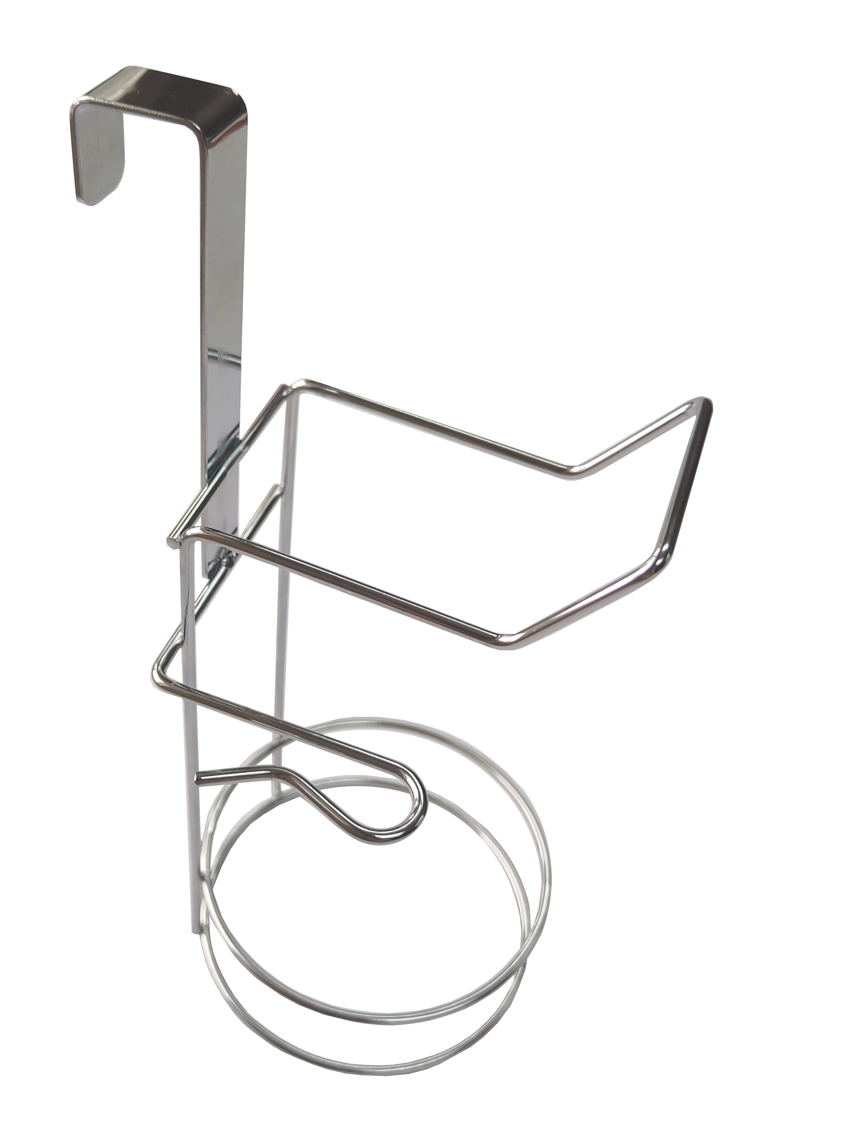 Soporte secador de pelo para colgar cromo brillo
