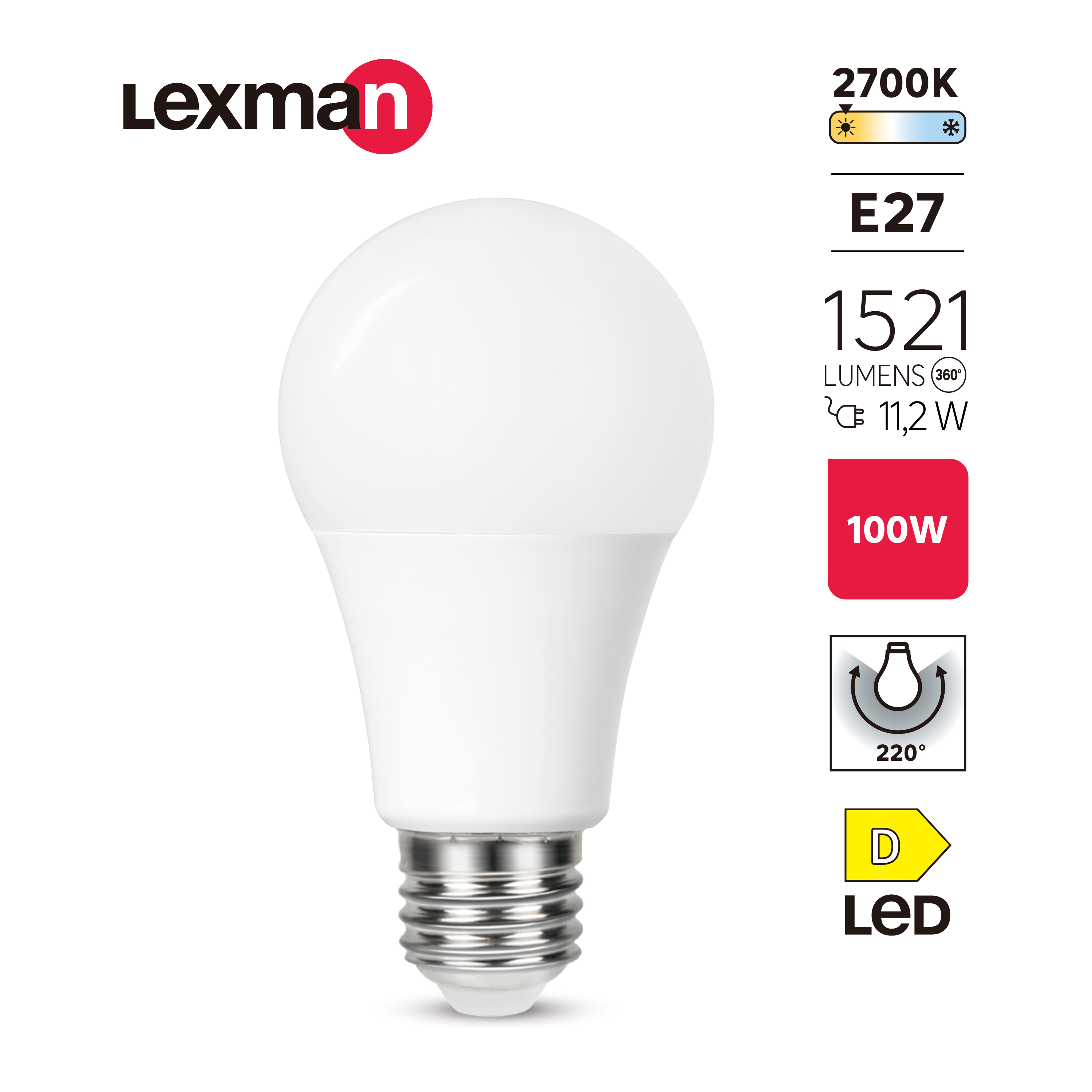 Lâmpada LED A60 E27 1521 lm 2700 k Lexman - 3