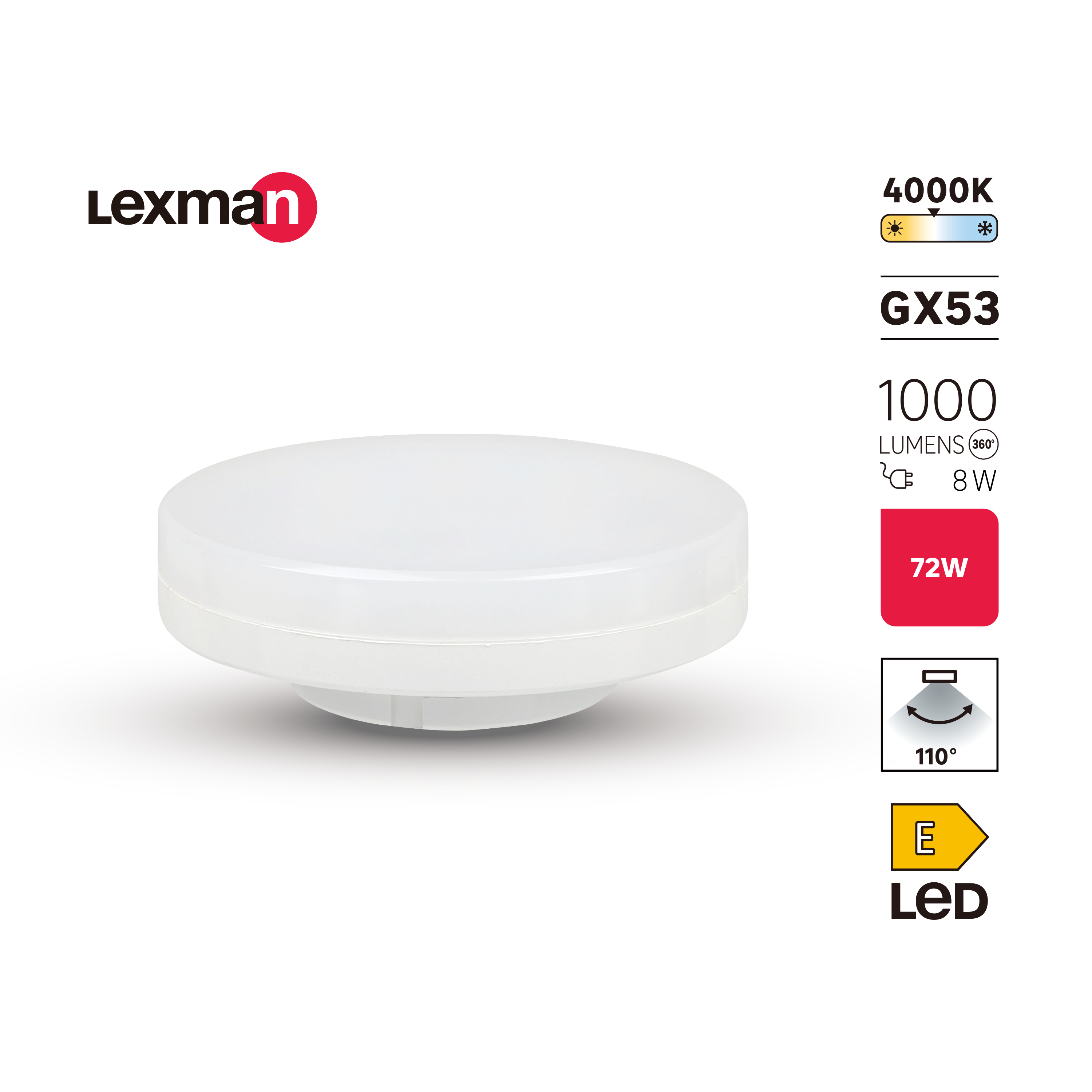 Żarówka LED GX53 9 W 1000 lm Neutralna biel Lexman - 3