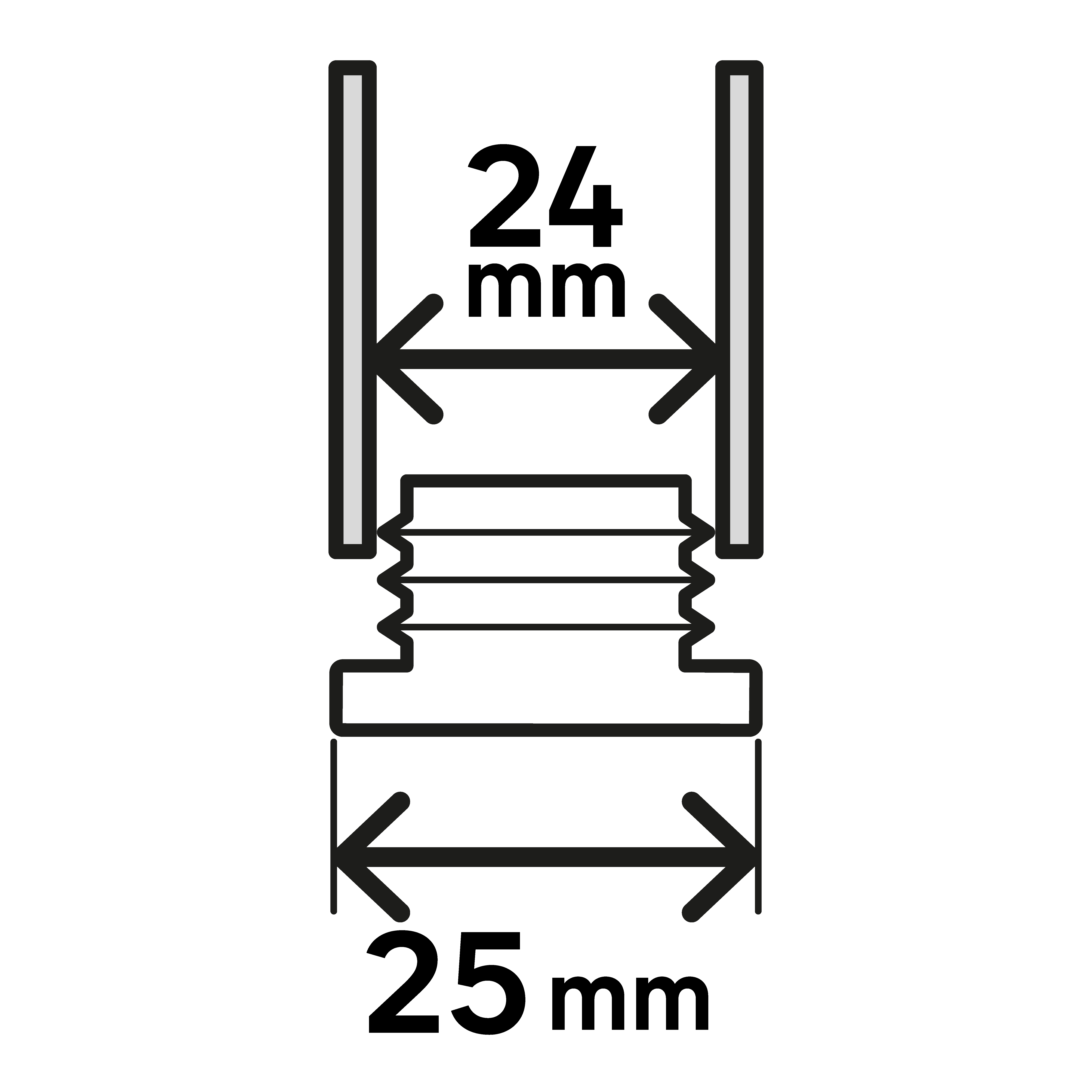 Nakładki ochronne czarne 25 mm 4 szt. Standers - 9