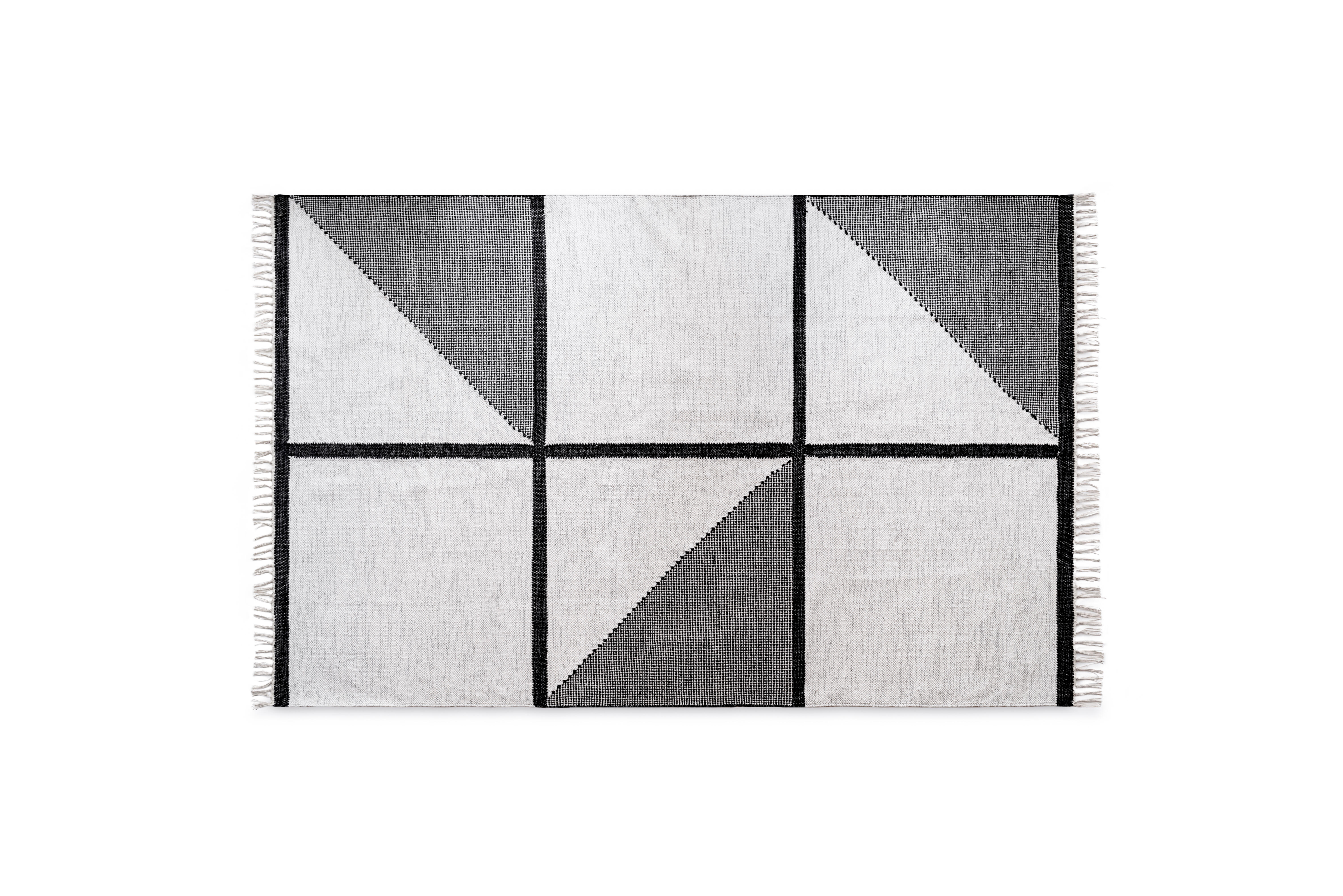 Alfombra algodón suecia gris y negro 120x170cm
