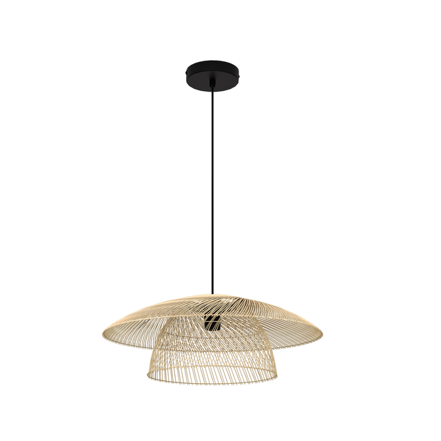 Lámpara de techo colgante de bambú marrón 1 luz E27 Banili INSPIRE 54 cm