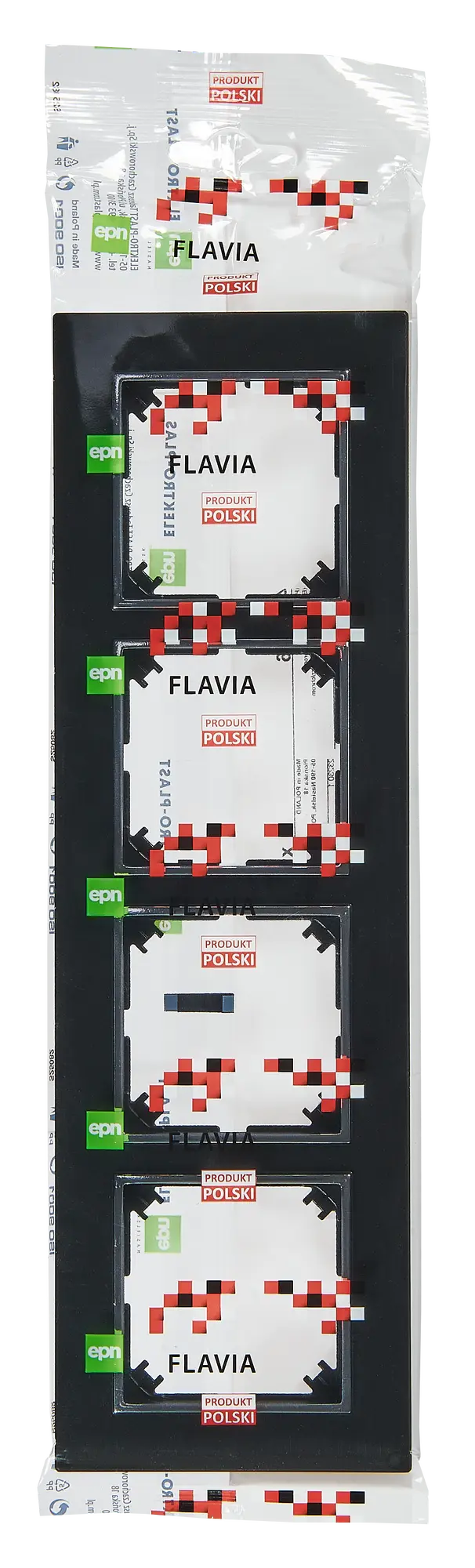 Ramka poczwórna Czarny/chrom FLAVIA ELEKTRO-PLAST - 2