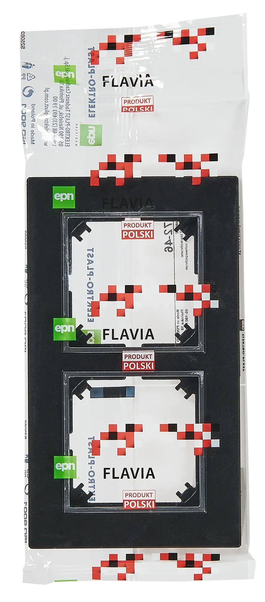 Ramka podwójna Czarny/chrom FLAVIA ELEKTRO-PLAST - 2