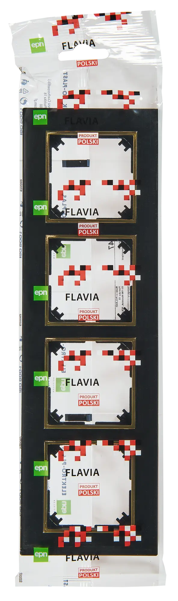 Ramka poczwórna Czarny/złoty FLAVIA ELEKTRO-PLAST - 2