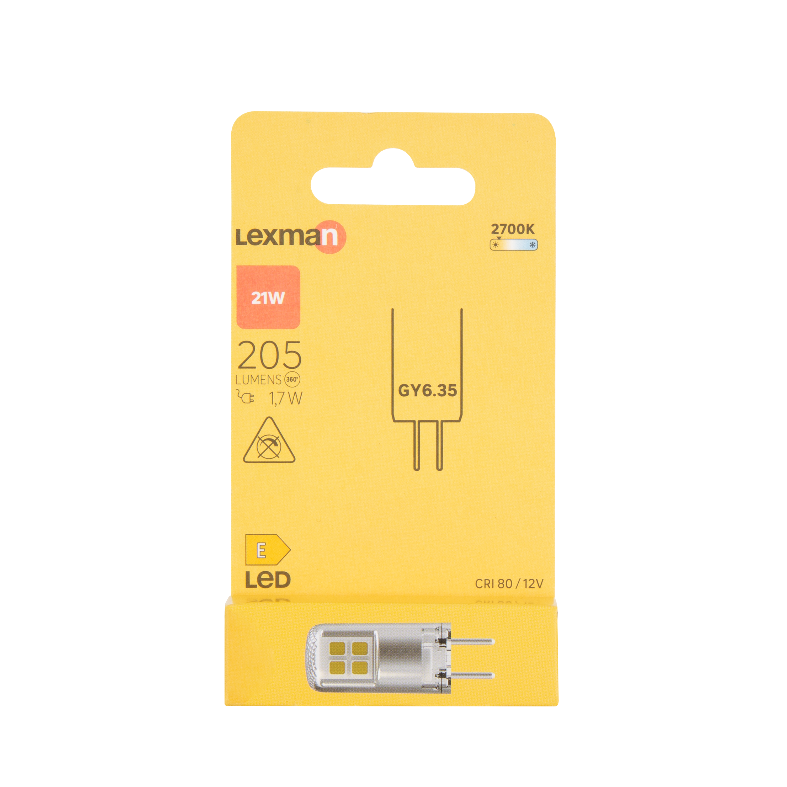 Żarówka Halogenowa kapsułkowa barwa ciepła 2700 K 205 lumenów 21W LED LEXMAN - 5