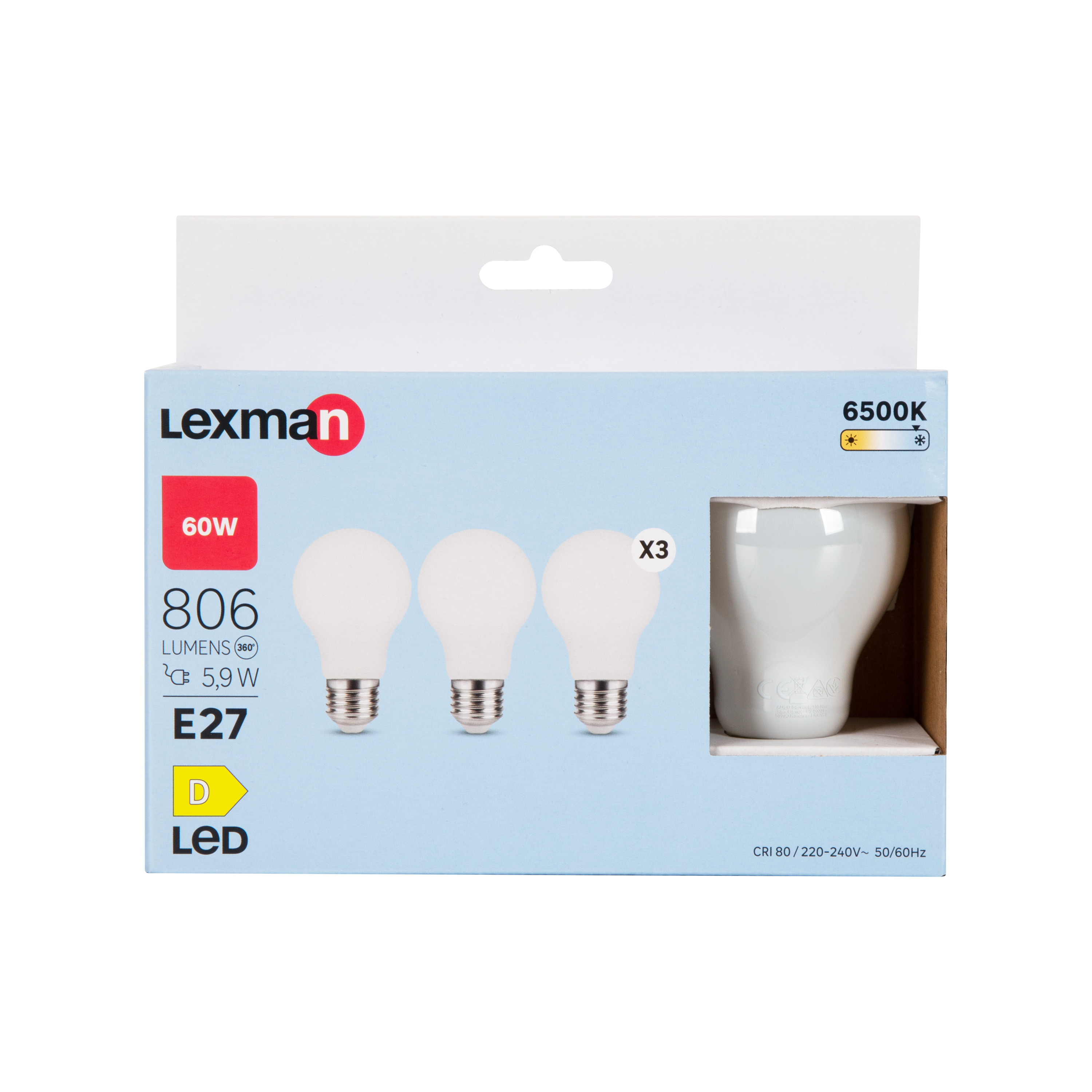 Żarówka LED E27 3 szt. 5,9 W 806 lm Zimna biel Lexman - 7