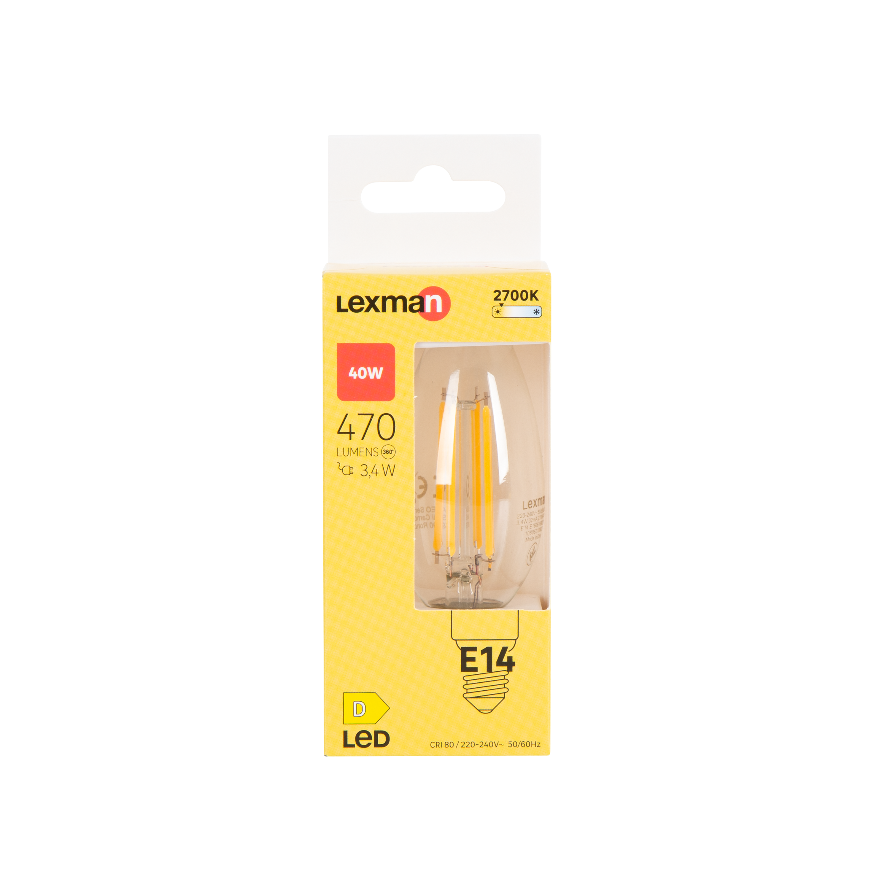 Lâmpada LED filamento C35 E14 470 lm 2700 k Lexman - 7