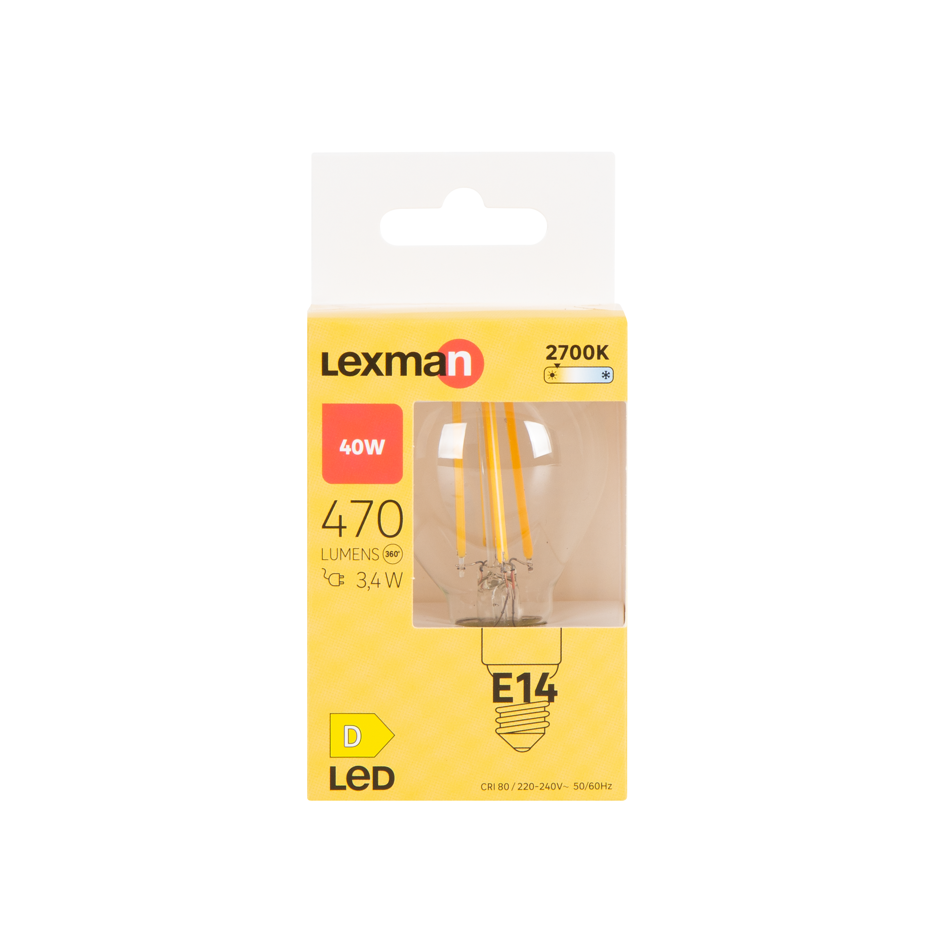 Lâmpada LED filamento G45 E14 470 lm 2700 k Lexman - 7