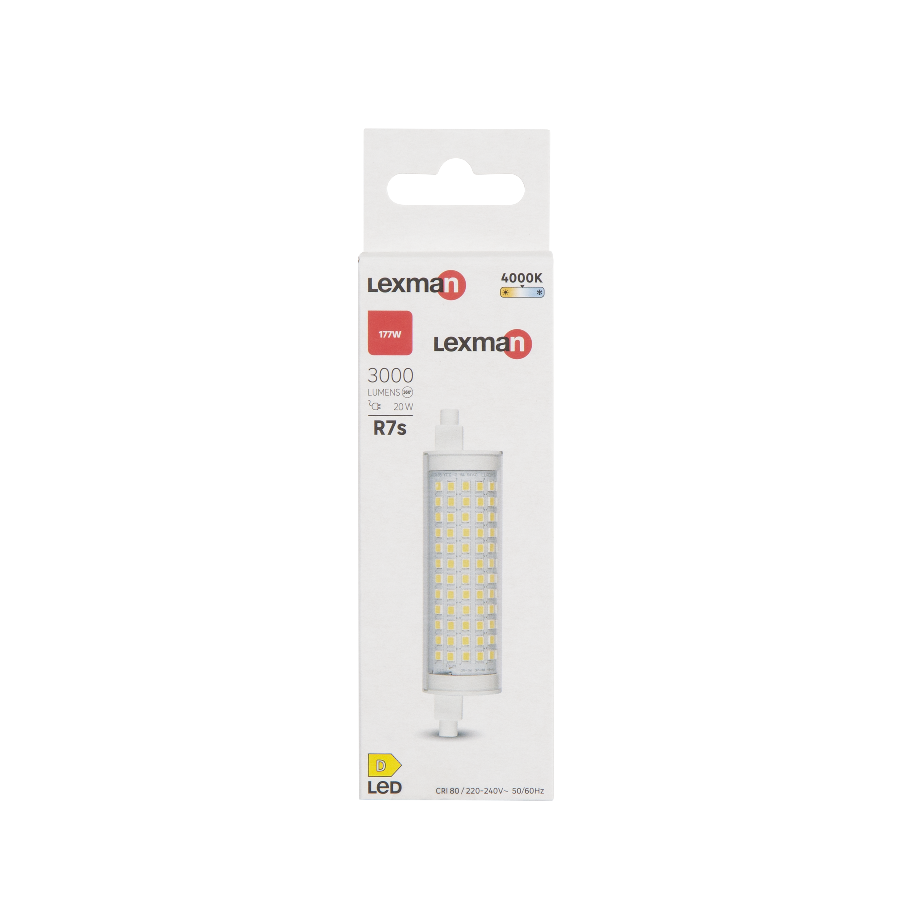 Ampoule led, tube R7S, 118mm, 3000lm = 177W, blanc neutre, LEXMAN - 4