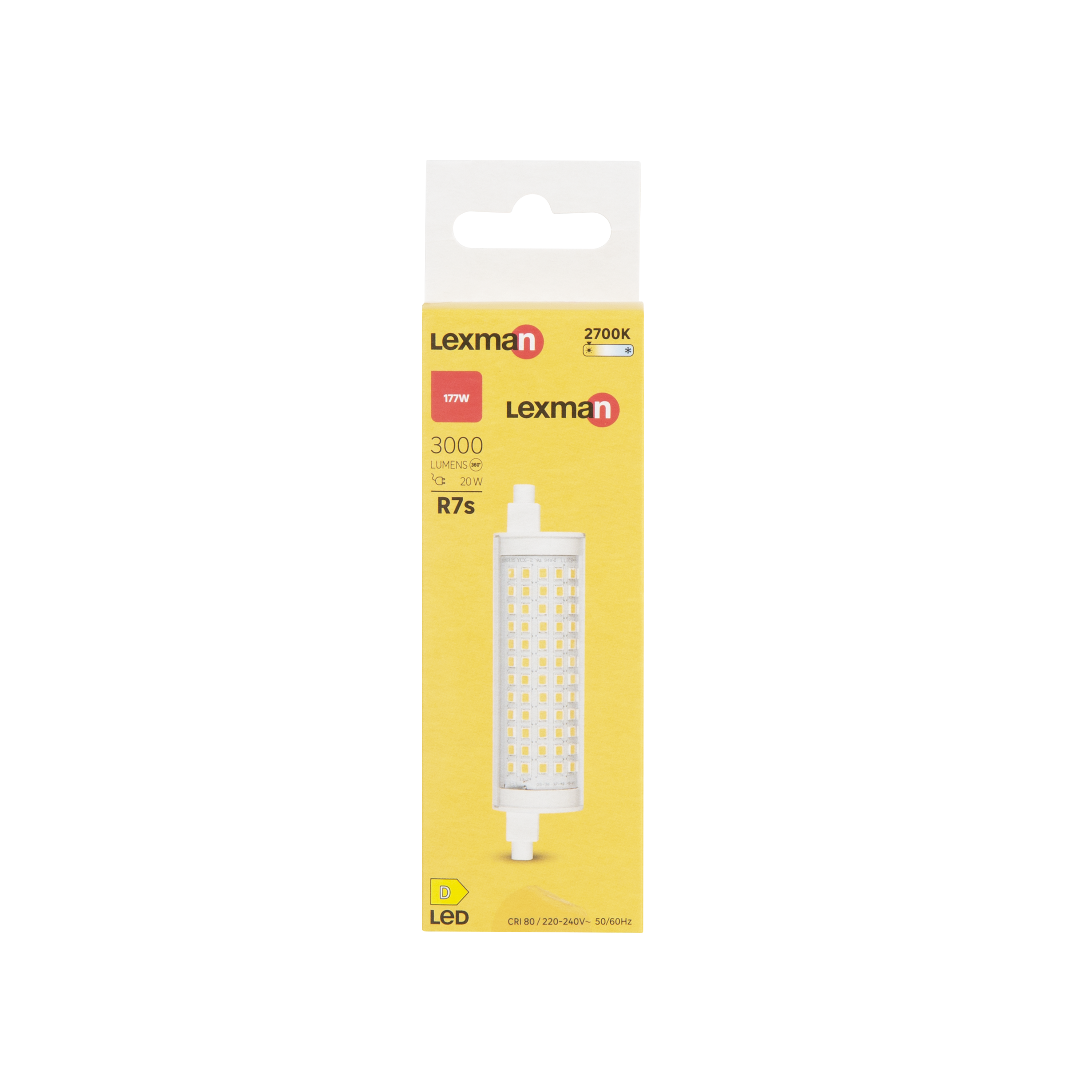Ampoule led, tube R7S, 118mm, 3000lm = 177W, blanc chaud, LEXMAN - 4