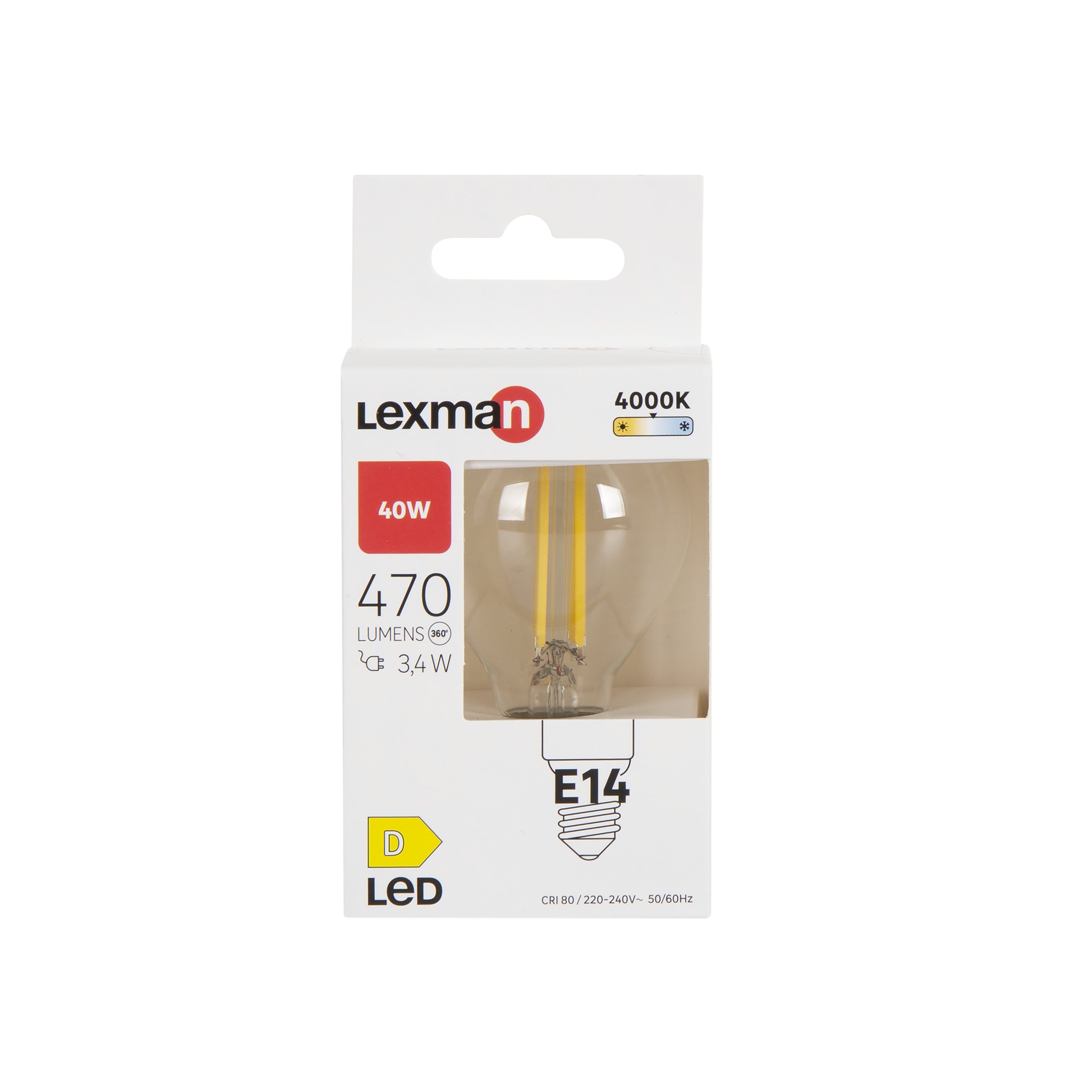 Lâmpada LED filamento G45 E14 470 lm 4000 k Lexman - 9