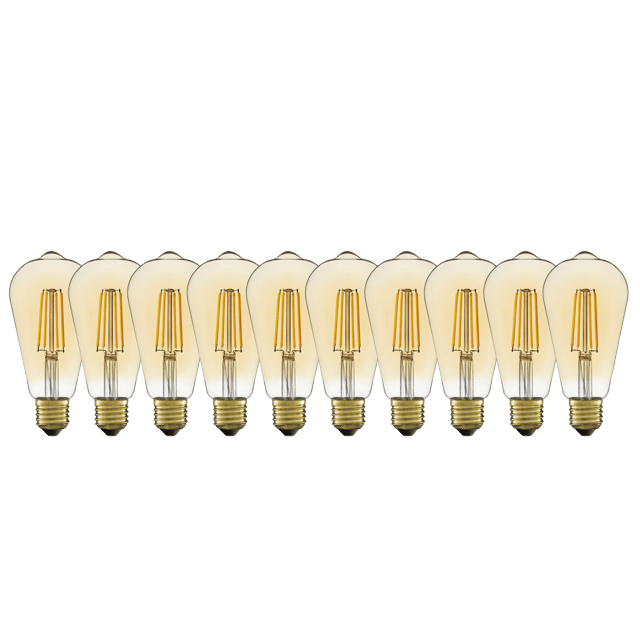 10 ampoules led décoratives, Edison E27, 300lm = 28W, blanc très chaud, LEXMAN