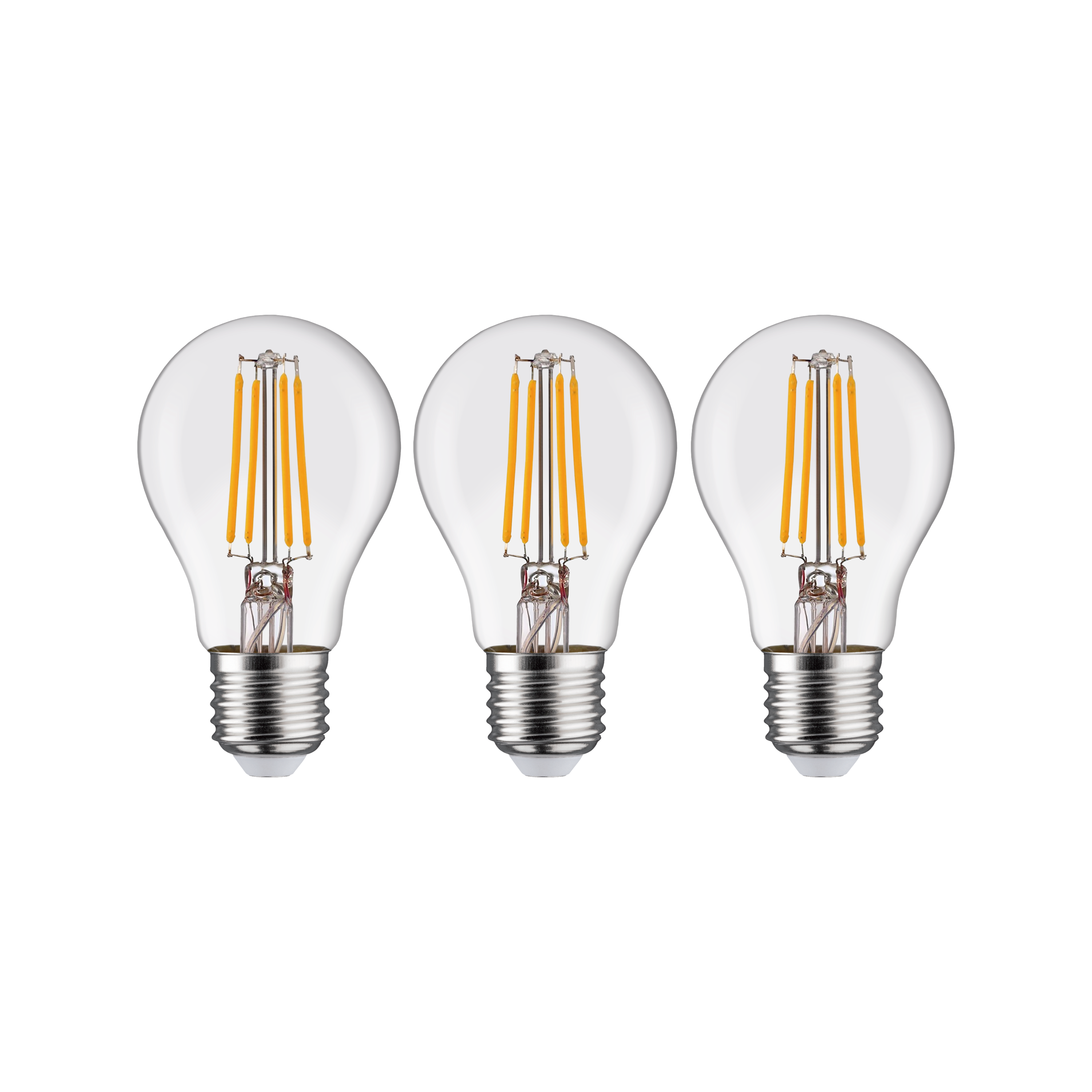 Lot de 3 ampoules led, E27, 806lm = 60W, blanc chaud, LEXMAN - 3