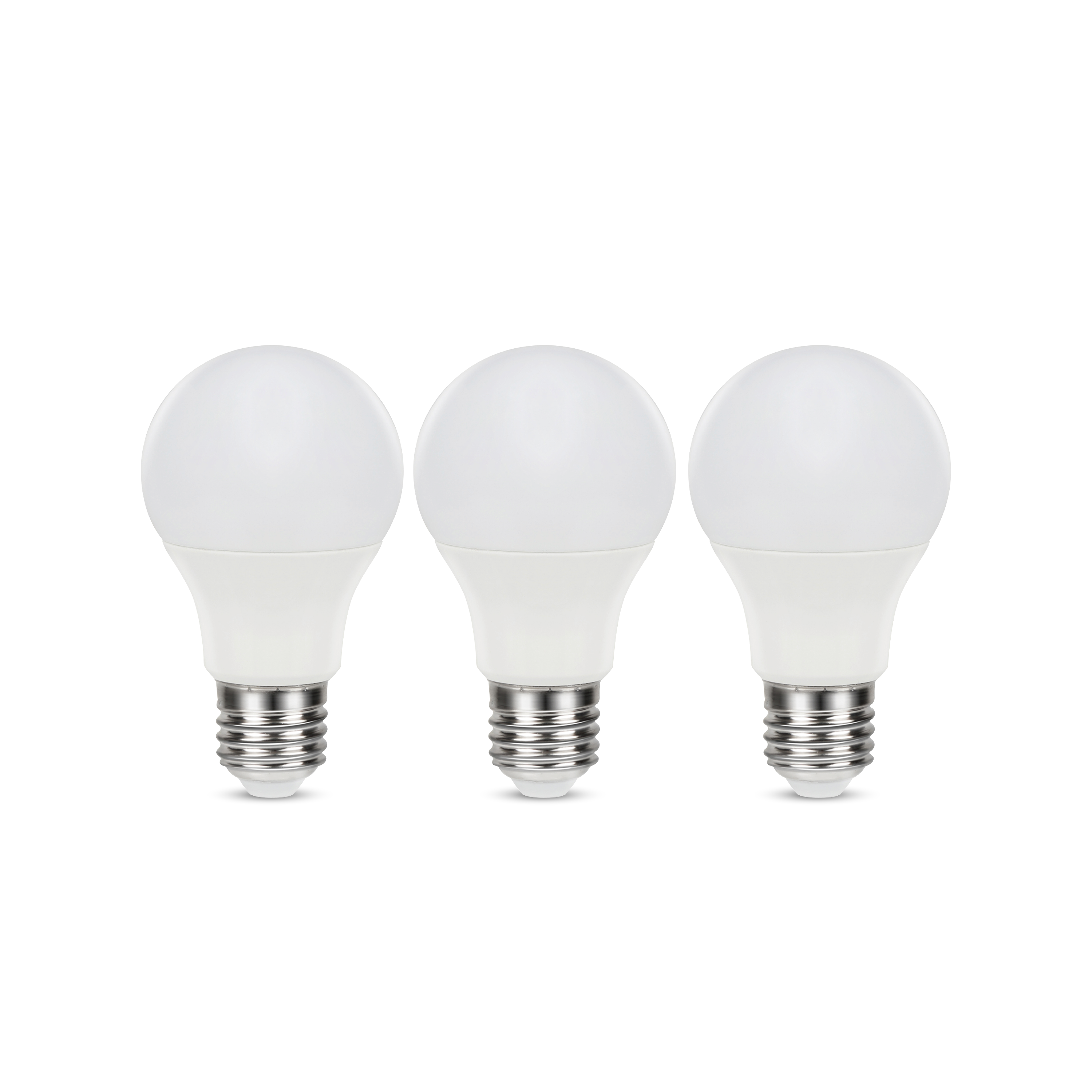 Lot de 3 ampoules led, plastique, E27, 806lm = 60W, blanc chaud, LEXMAN - 3