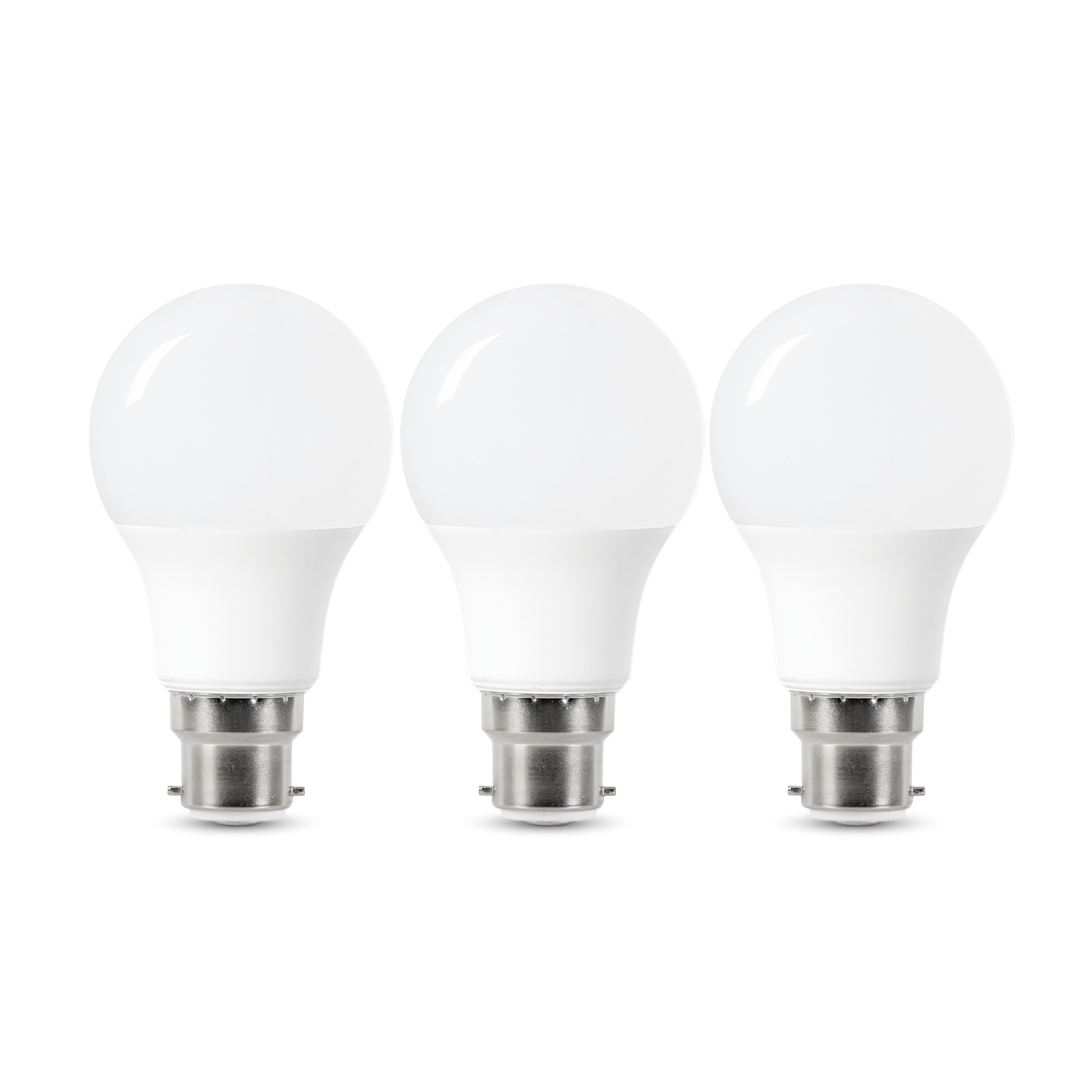 Lot de 3 ampoules led, B22, 806lm = 60W, blanc chaud, LEXMAN - 3