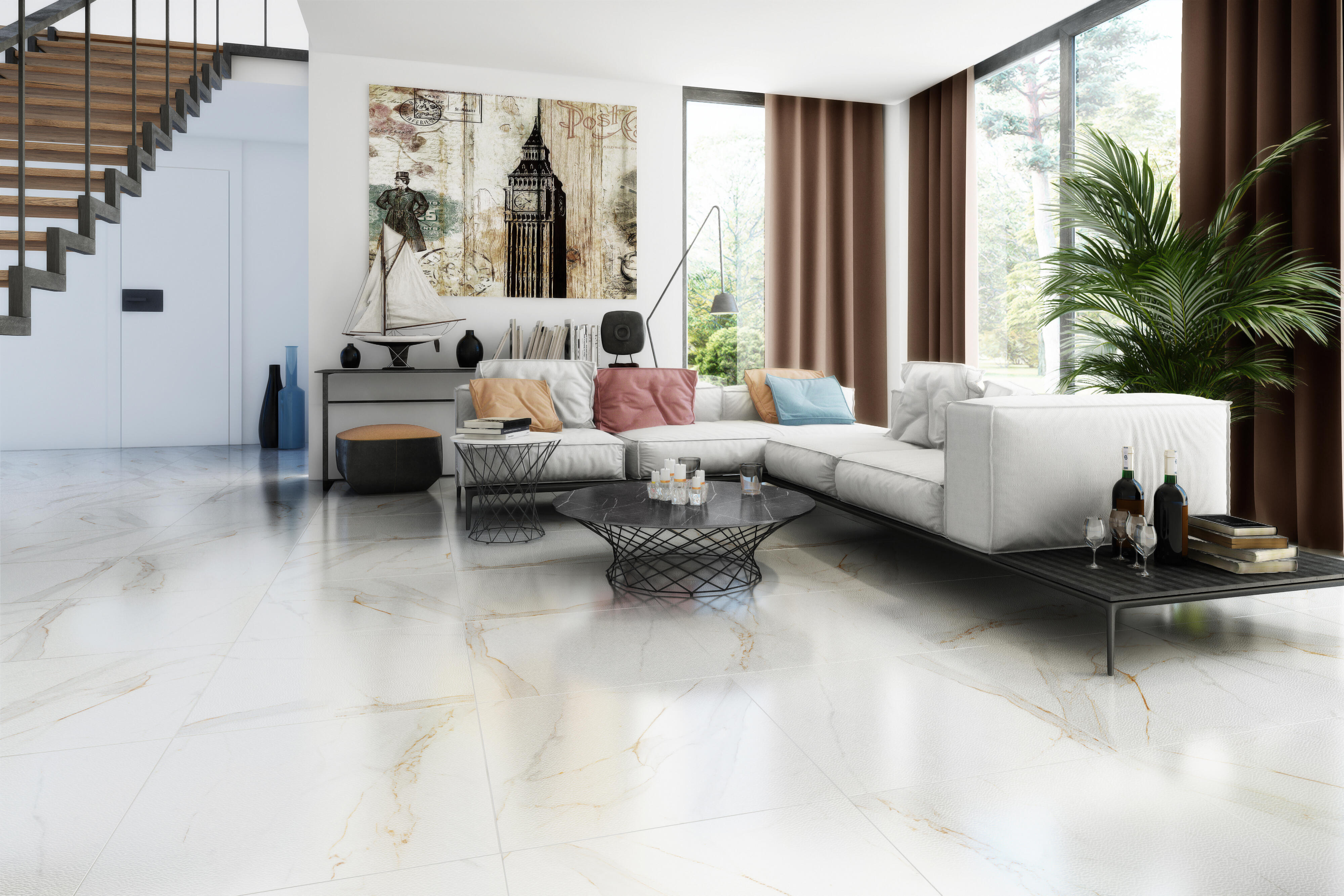 Gres szkliwiony Regal Carrara Lappato 60x60 Egen - 2