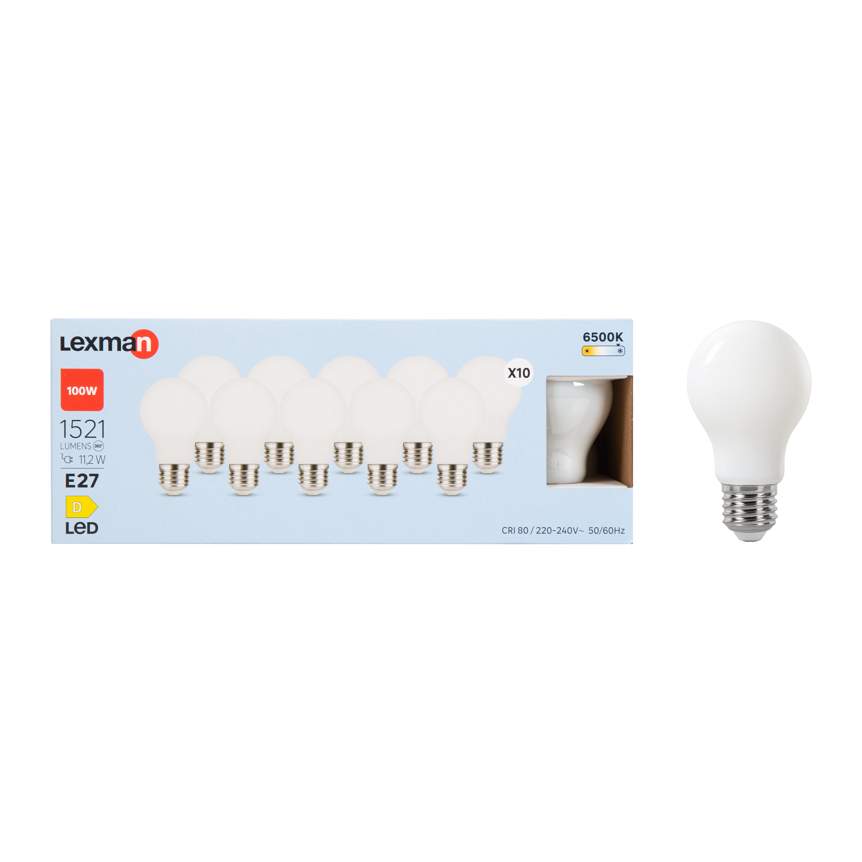 Żarówka LED E27 10 szt. 11,2 W 1521 lm Zimna biel Lexman