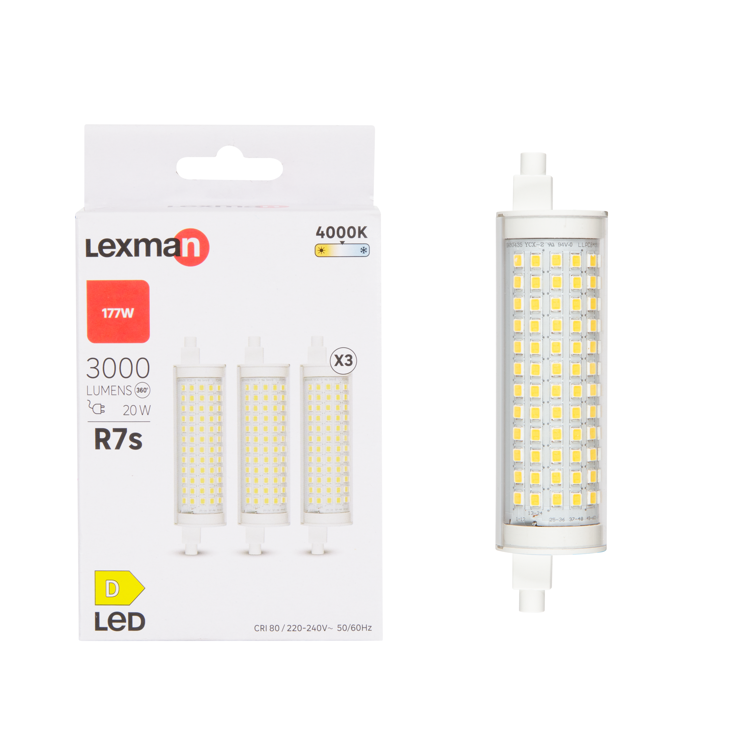 Żarówka LED R7S 20 W 3000 lm Neutralna biel Lexman