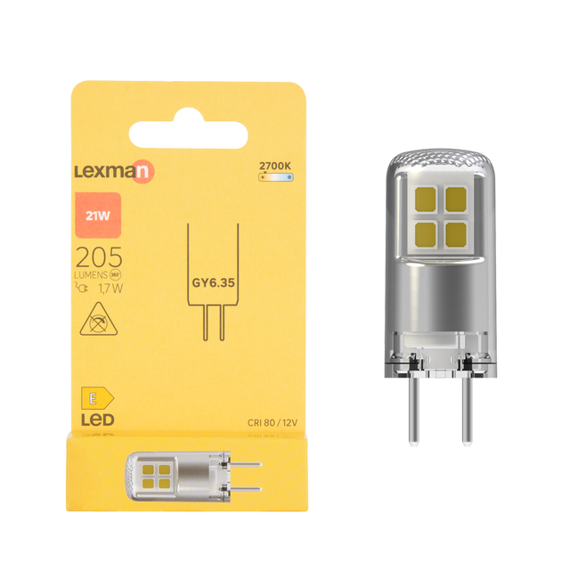 Ampoule led, capsule GY6.35, 205lm = 21W, blanc chaud, LEXMAN
