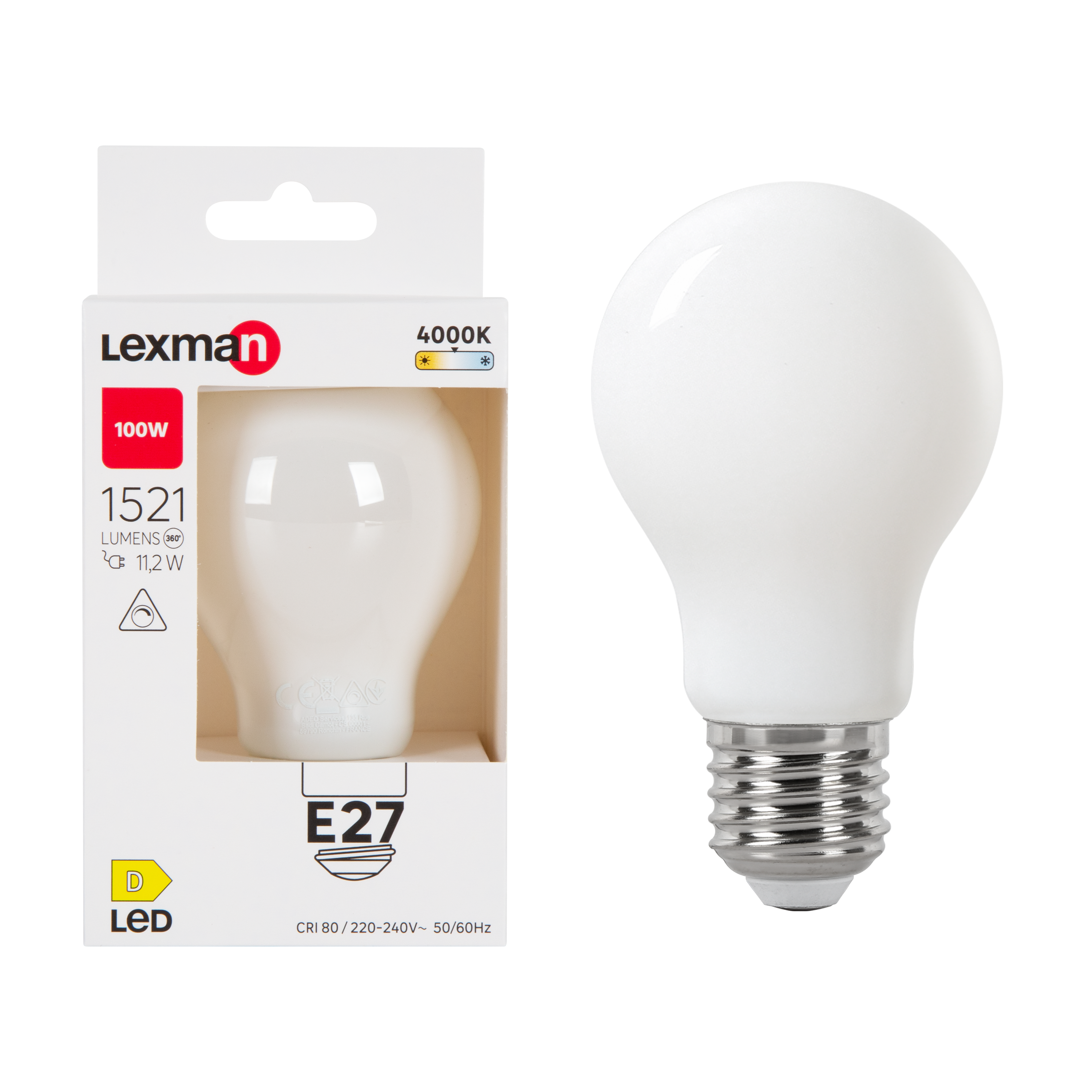 Żarówka E27 mleczna 4000 K 1521 lumenów 11.2W LEXMAN
