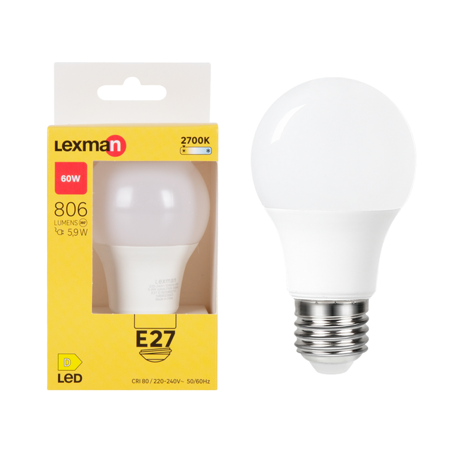 Żarówka LED E27 5,9 W 806 lm Ciepła biel Lexman