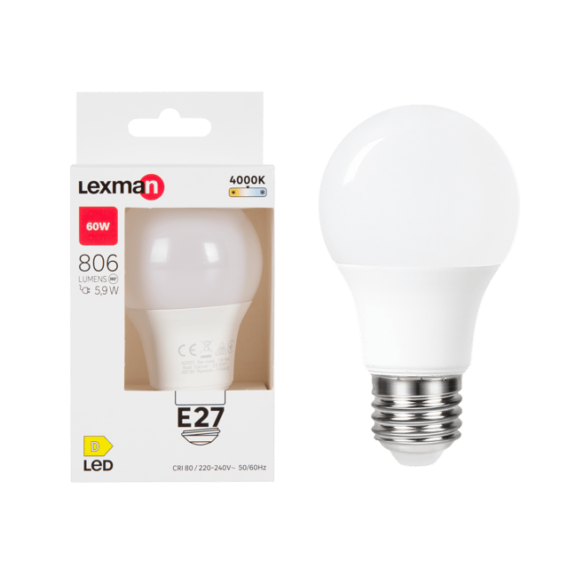 Żarówka LED E27 5,9 W 806 lm Neutralna biel Lexman