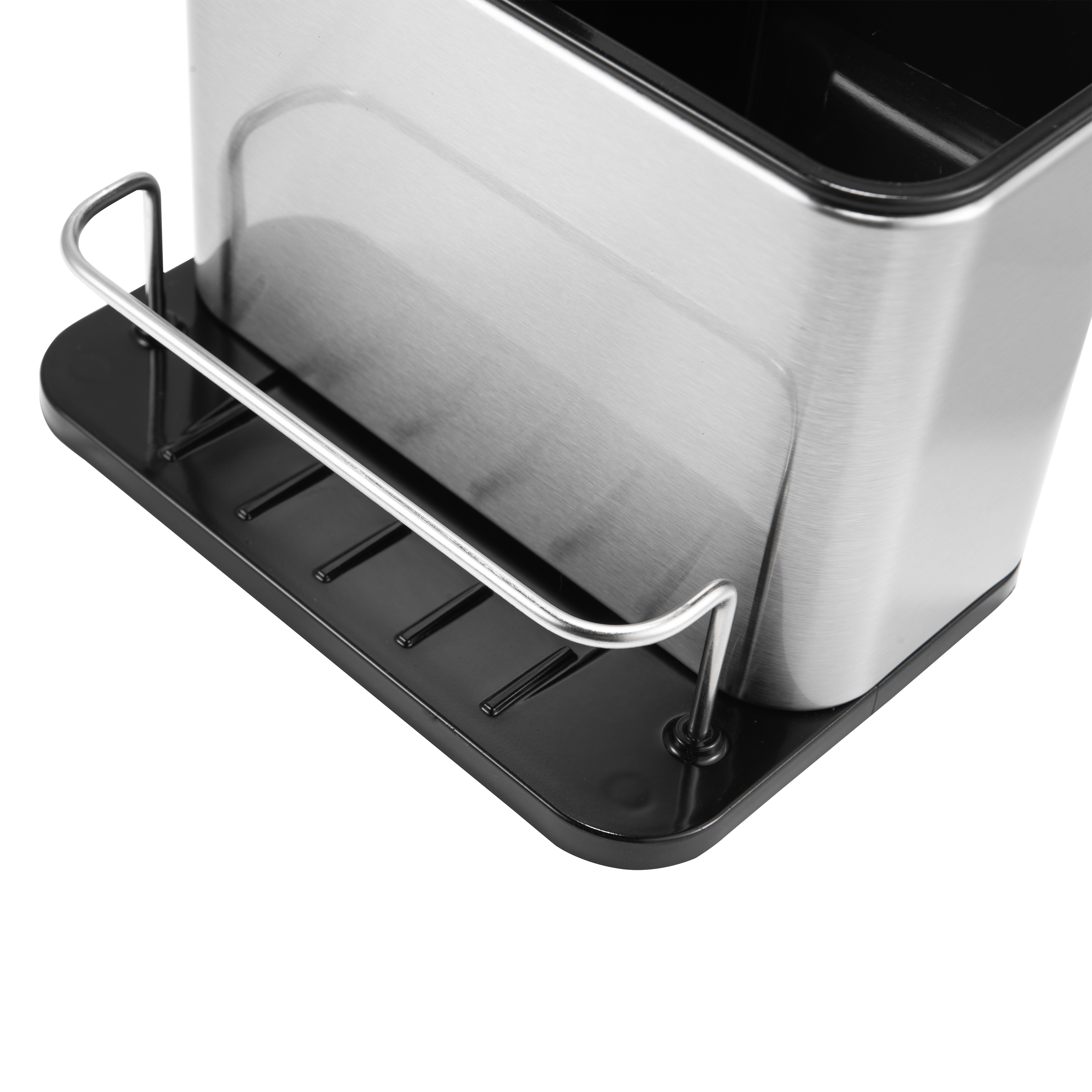 Doseador com porta esponja 300ml 12.8x18x18.5cm cinza/preto Delinia - 5