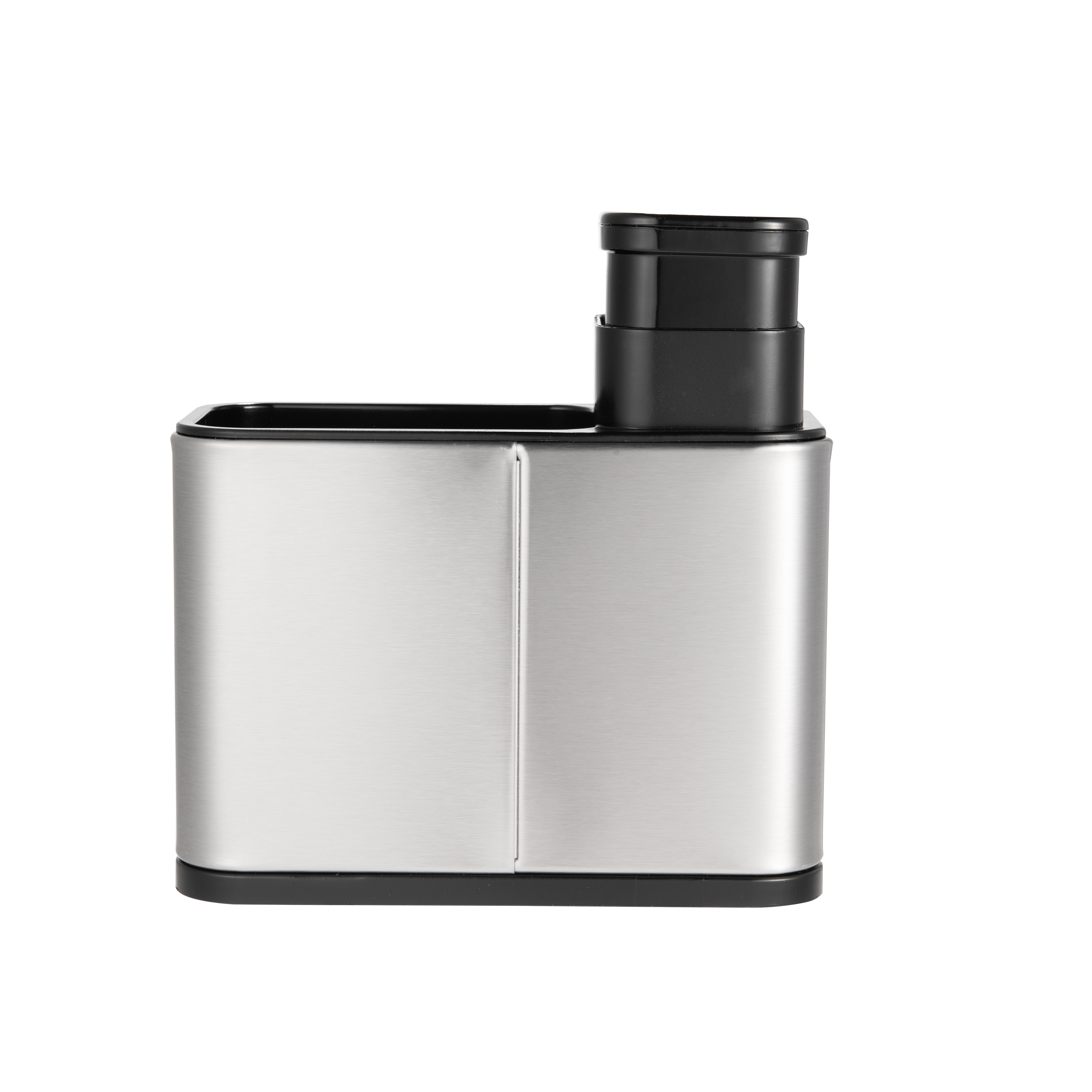 Doseador com porta esponja 300ml 12.8x18x18.5cm cinza/preto Delinia - 2