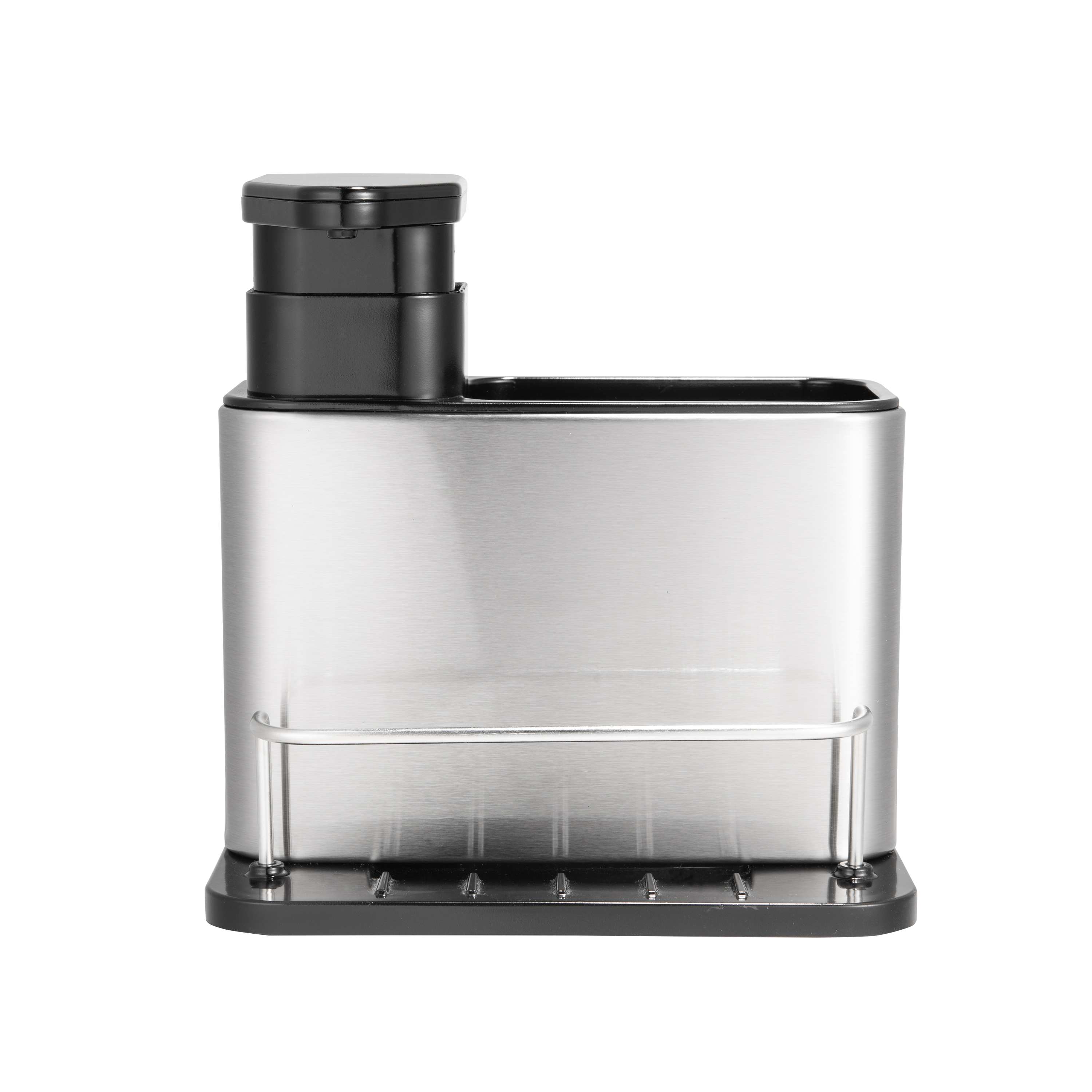 Doseador com porta esponja 300ml 12.8x18x18.5cm cinza/preto Delinia - 13