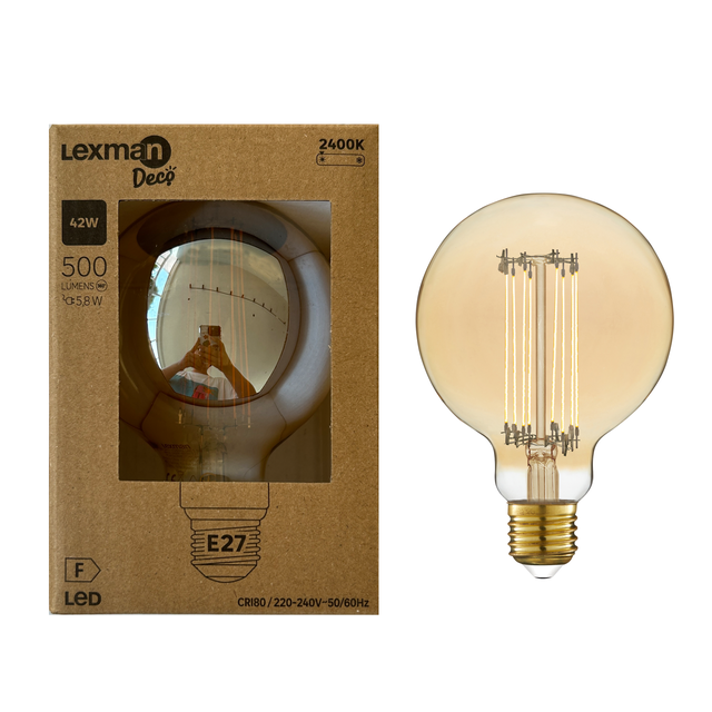 3 ampoules led, sphérique E27, 806lm, classe énergétique A, blanc
