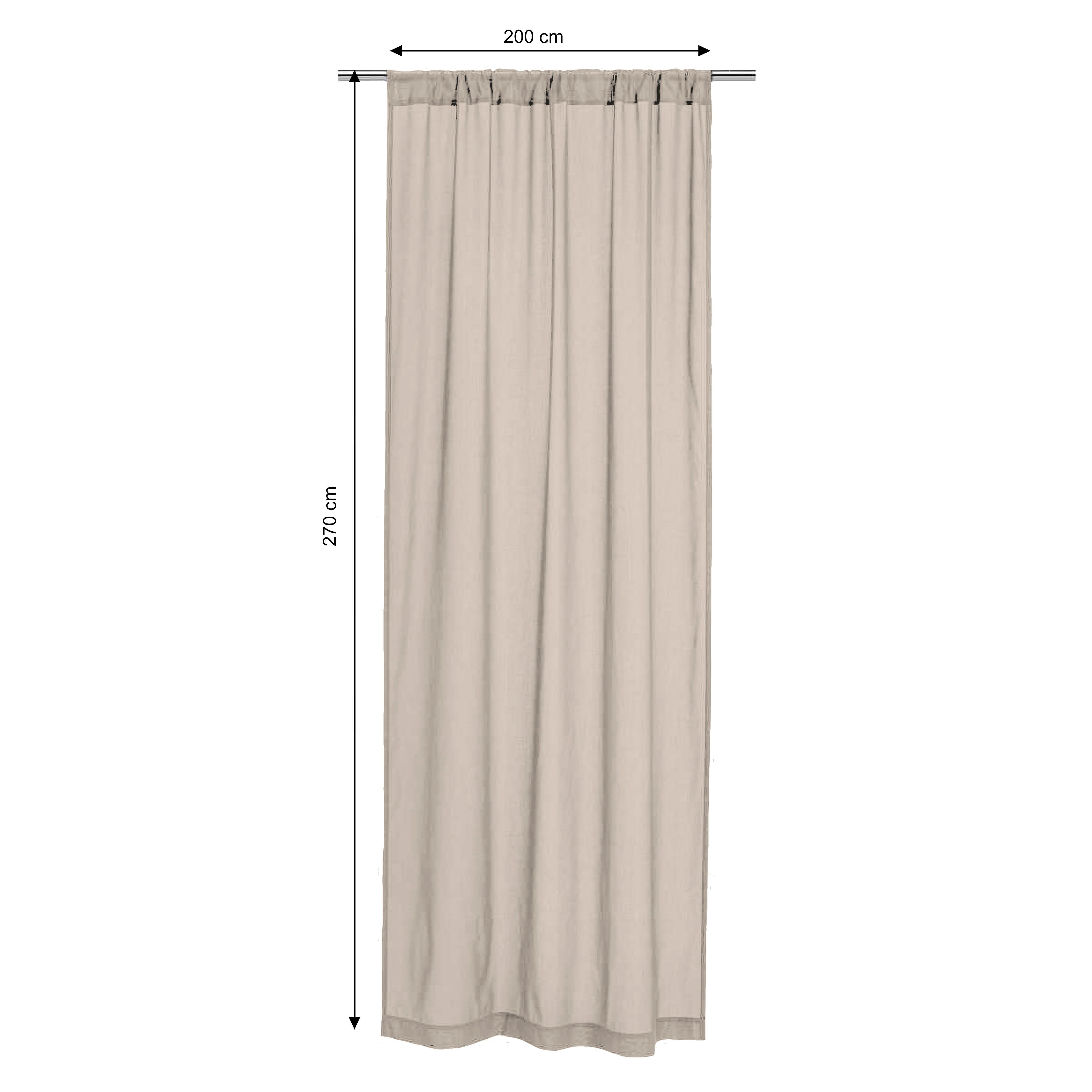 Tenda INSPIRE Taylor beige, fettuccia e passanti nascosti 200x270 cm - 13