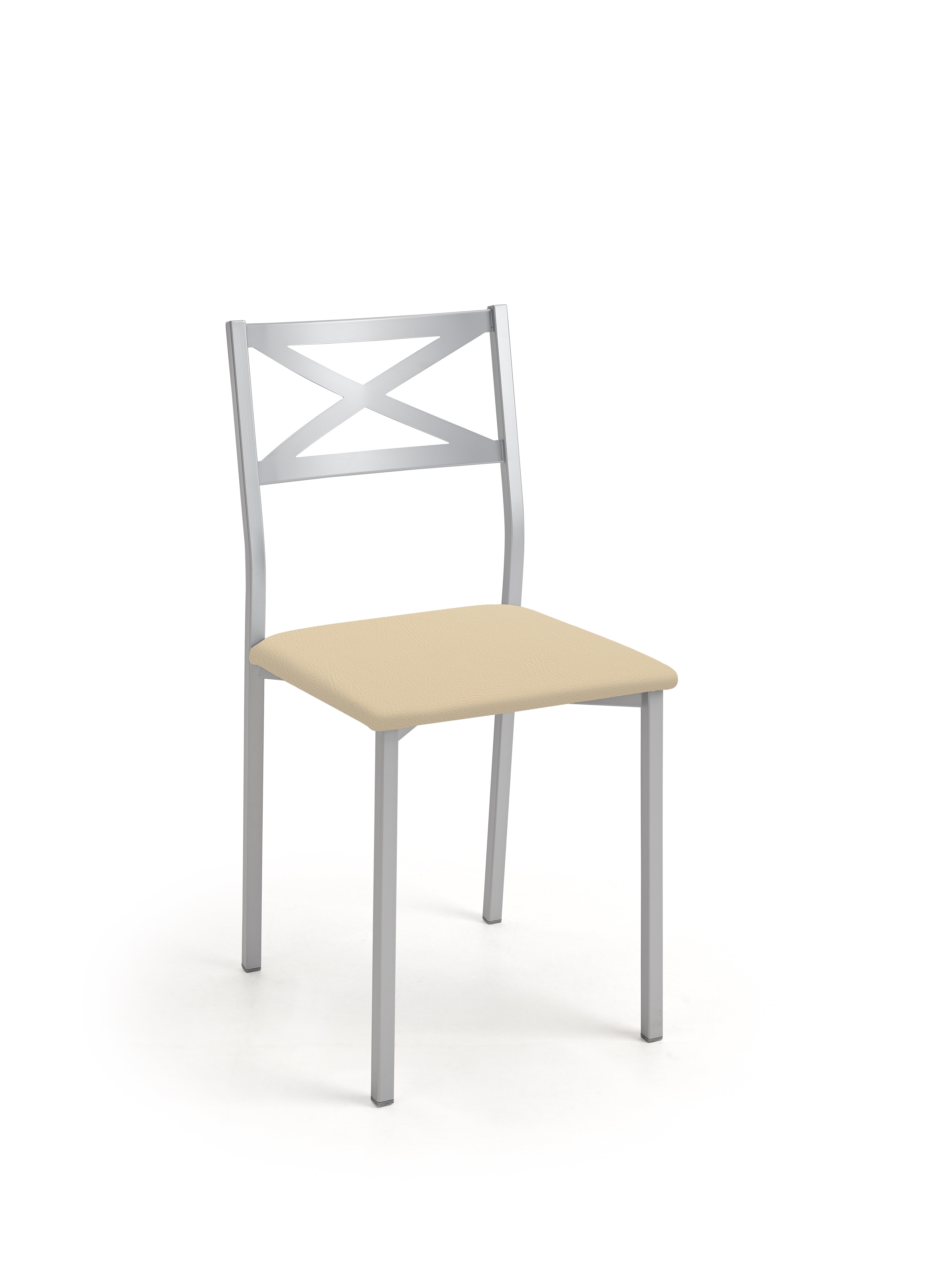 Silla de cocina bárbara aluminio silver sisal 38x86x47cm